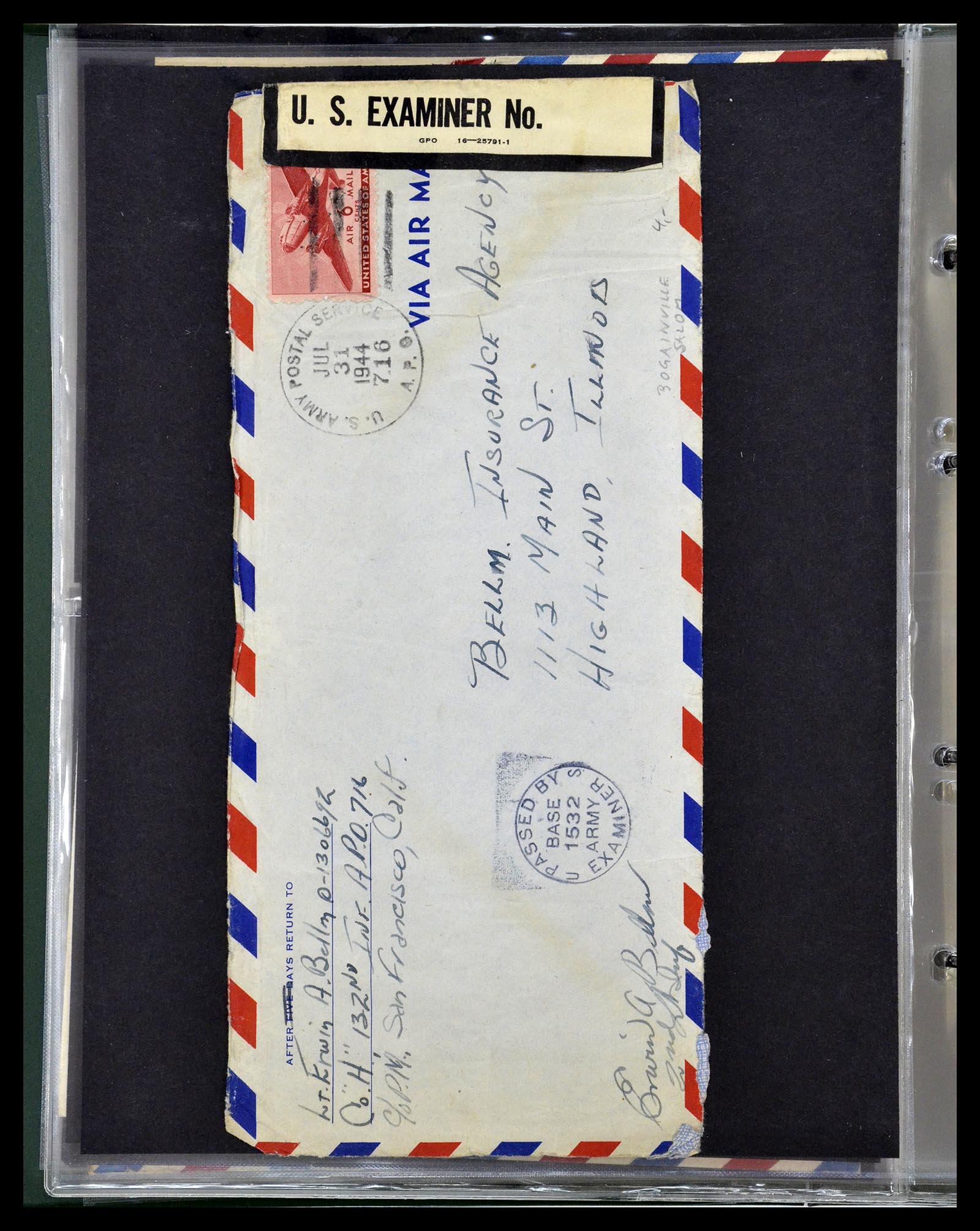 34960 232 - Postzegelverzameling 34960 USA veldpost brieven 1941-1973.