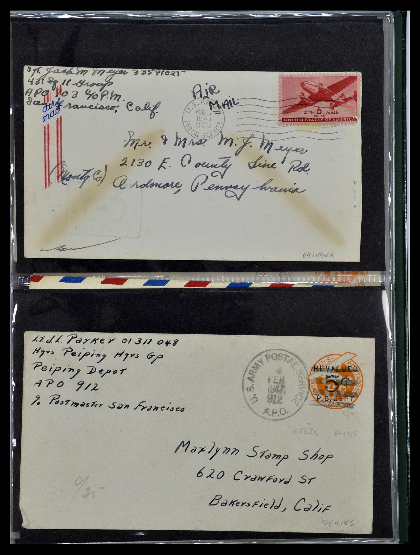 34960 234 - Postzegelverzameling 34960 USA veldpost brieven 1941-1973.