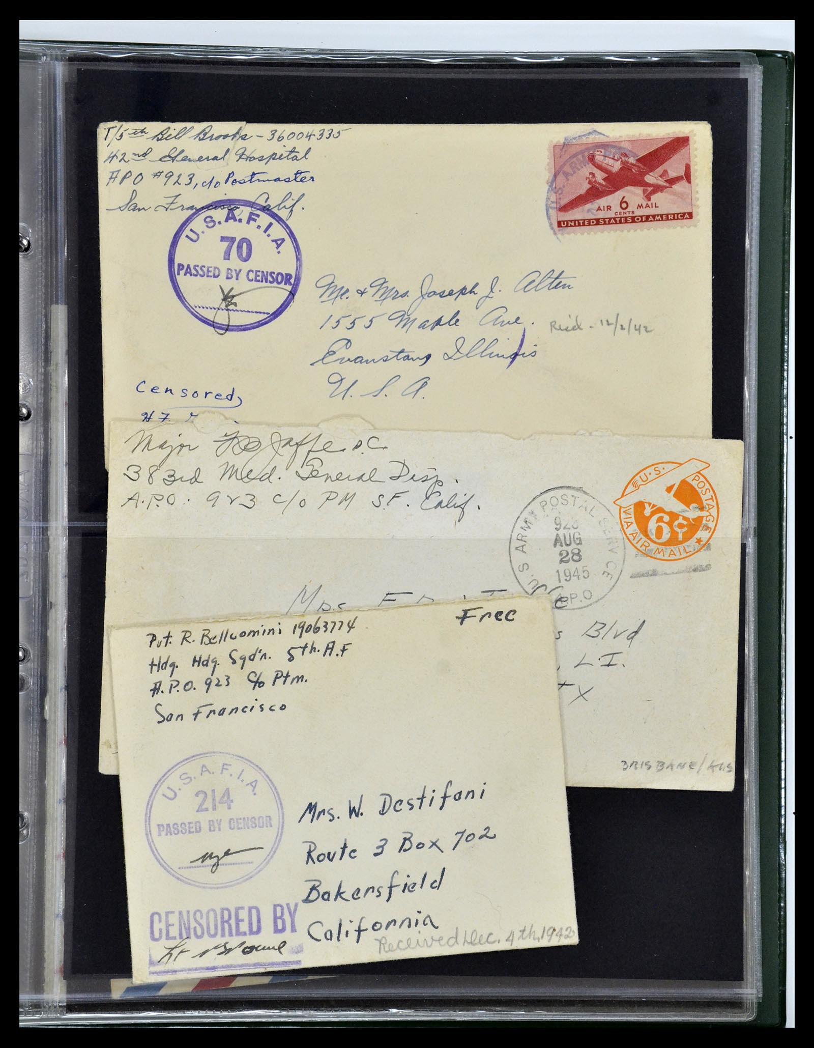 34960 238 - Postzegelverzameling 34960 USA veldpost brieven 1941-1973.