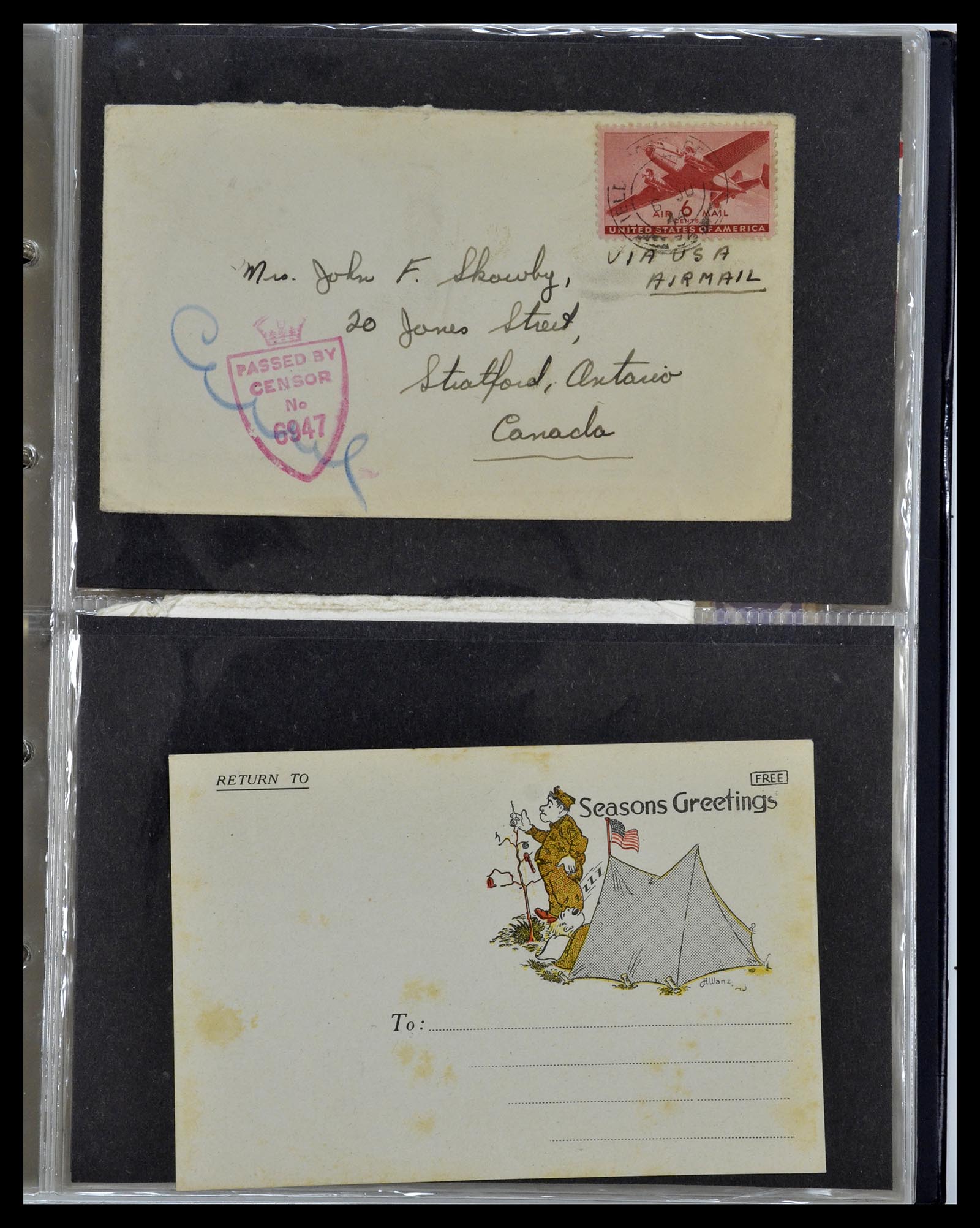 34960 264 - Postzegelverzameling 34960 USA veldpost brieven 1941-1973.