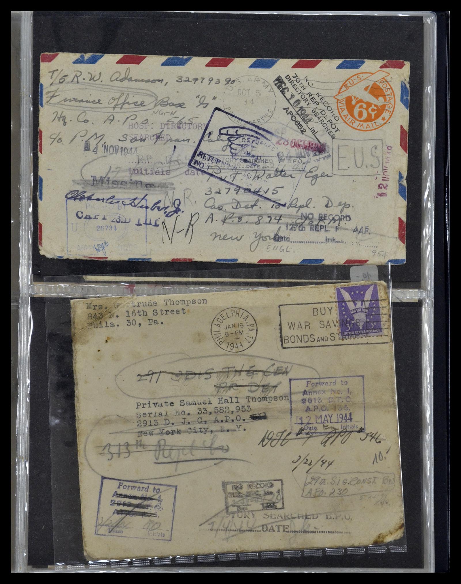 34960 268 - Postzegelverzameling 34960 USA veldpost brieven 1941-1973.