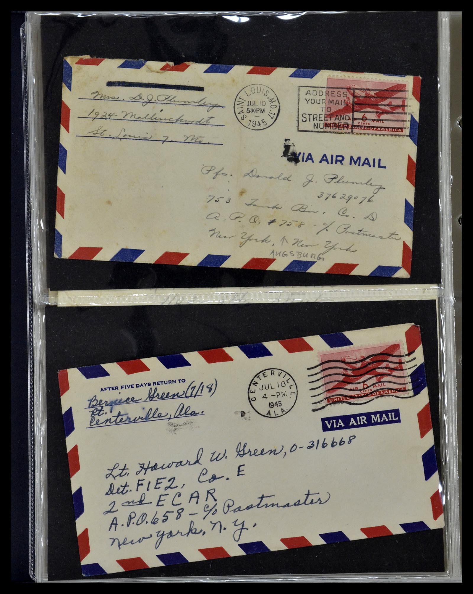 34960 276 - Postzegelverzameling 34960 USA veldpost brieven 1941-1973.