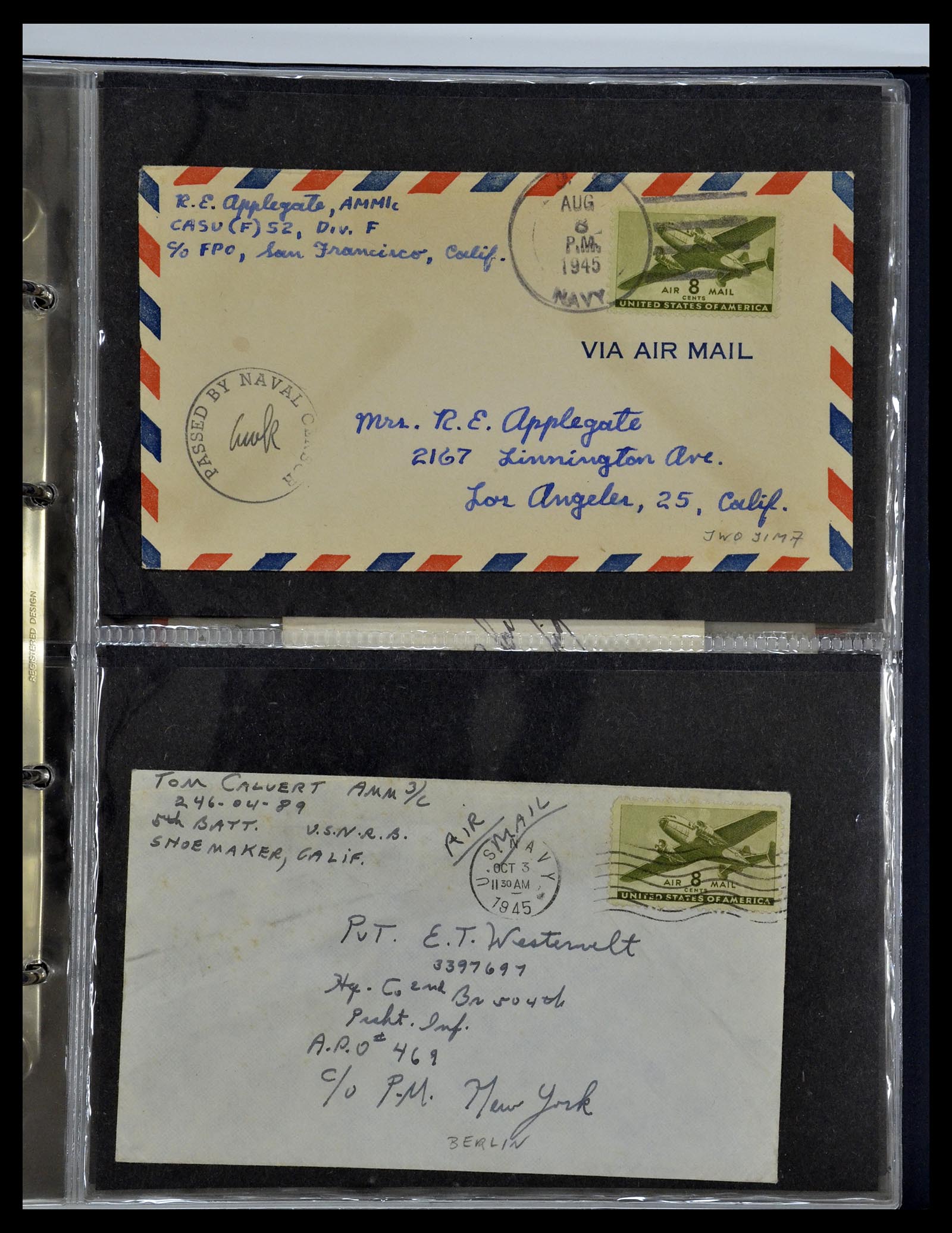 34960 278 - Postzegelverzameling 34960 USA veldpost brieven 1941-1973.