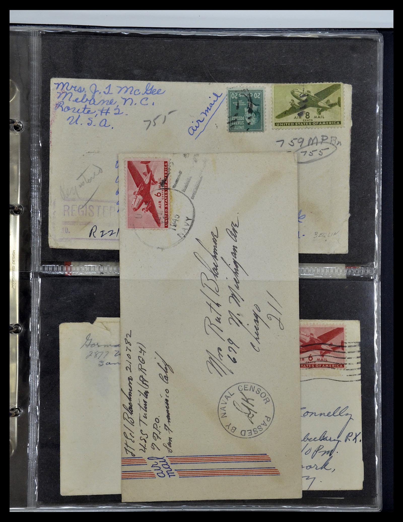 34960 279 - Postzegelverzameling 34960 USA veldpost brieven 1941-1973.