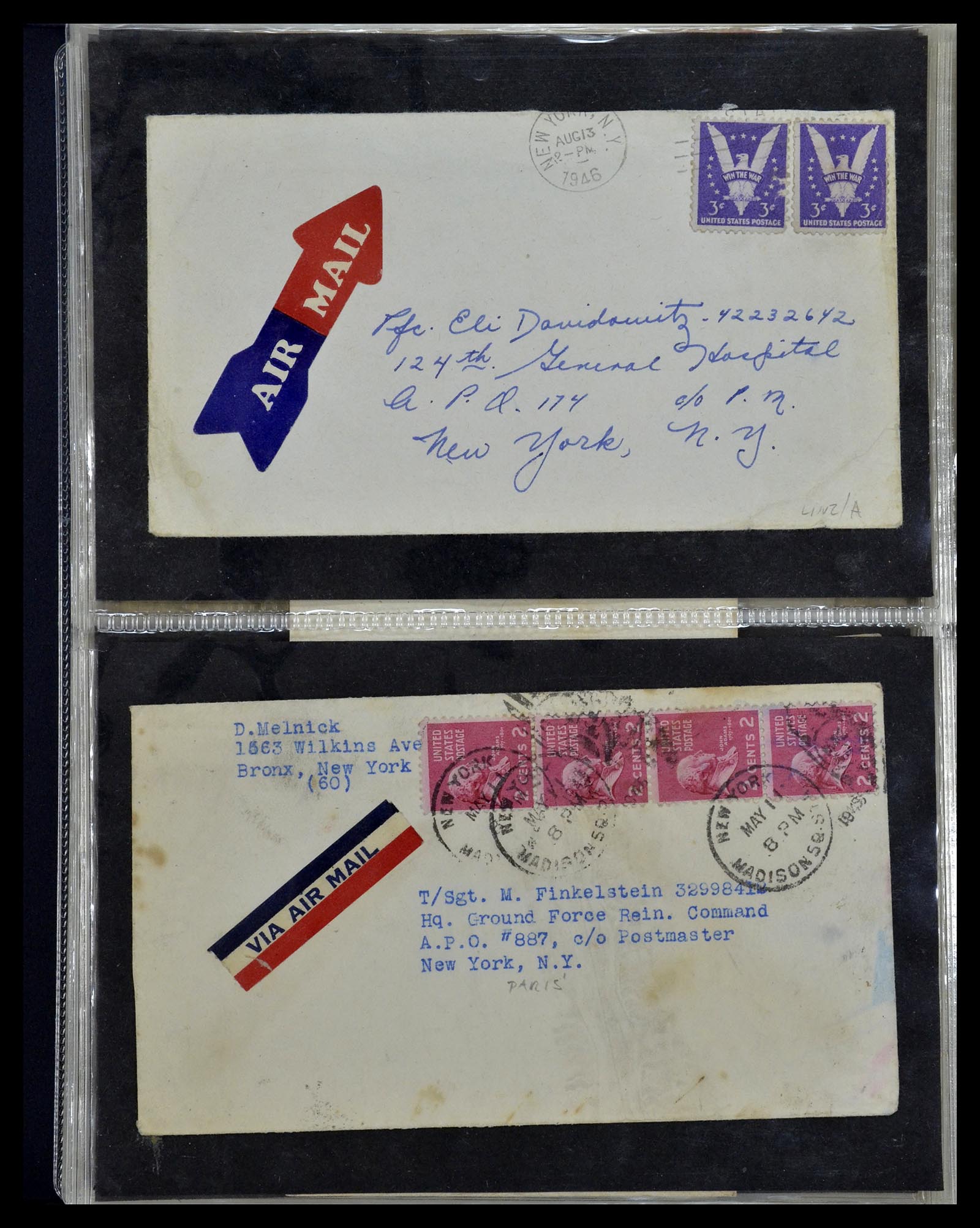 34960 281 - Postzegelverzameling 34960 USA veldpost brieven 1941-1973.