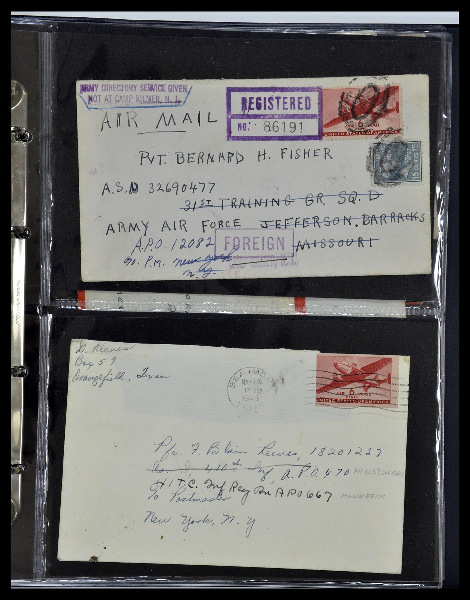 34960 282 - Postzegelverzameling 34960 USA veldpost brieven 1941-1973.