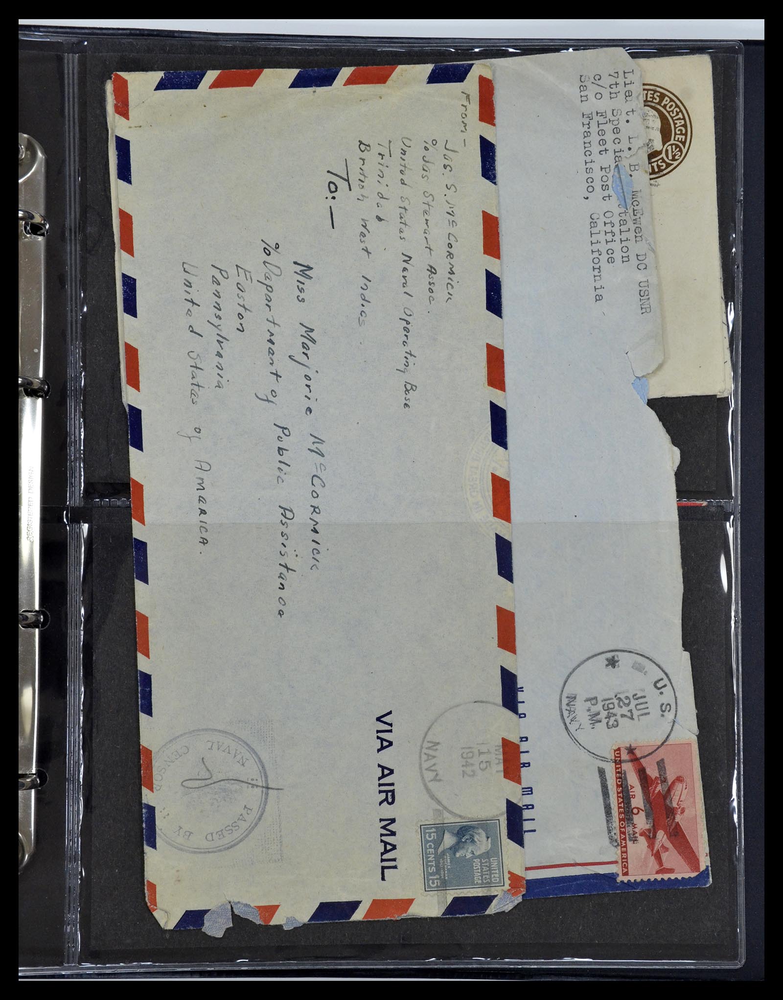 34960 283 - Postzegelverzameling 34960 USA veldpost brieven 1941-1973.