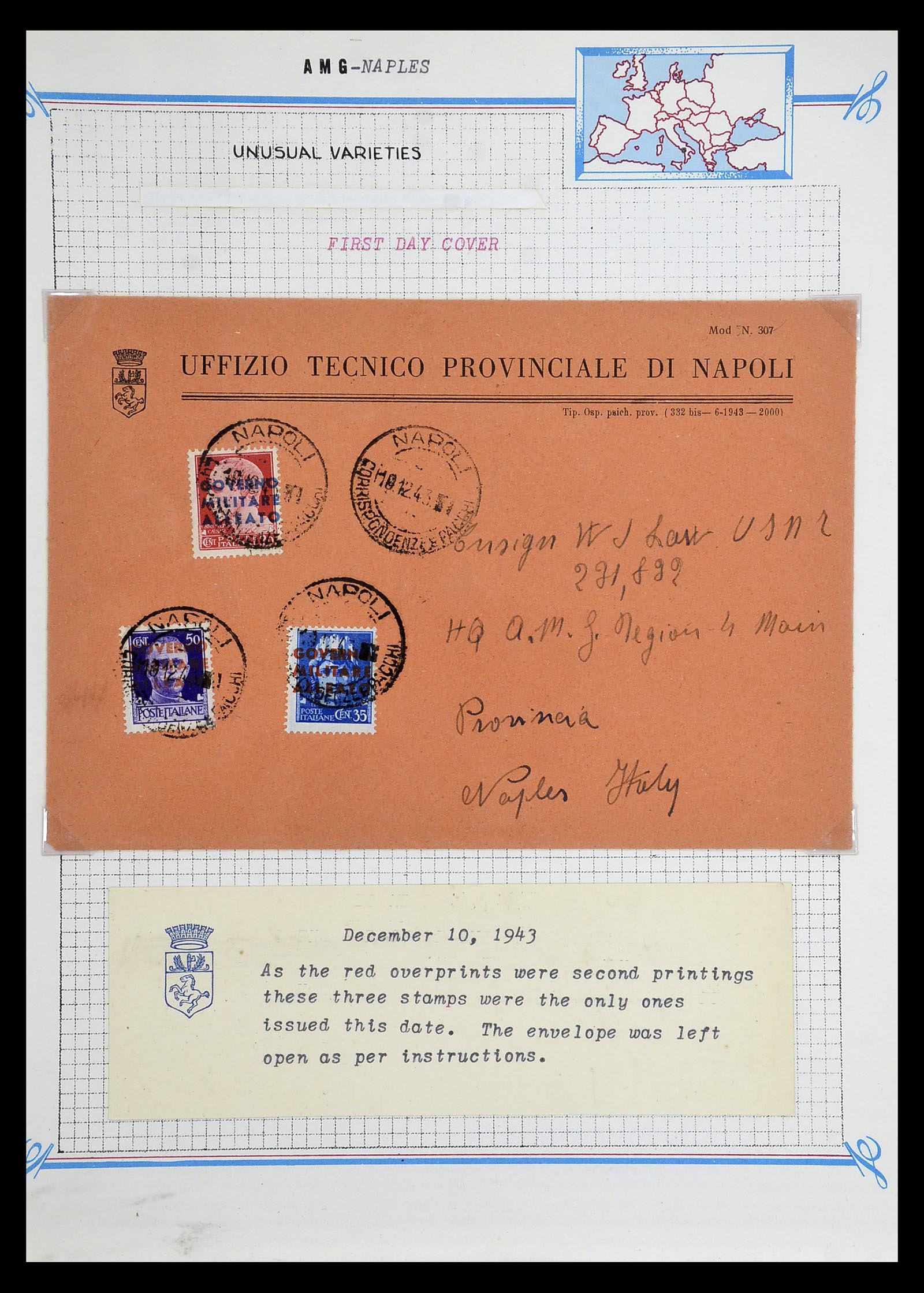 35109 001 - Postzegelverzameling 35109 AMG 1943-1952.