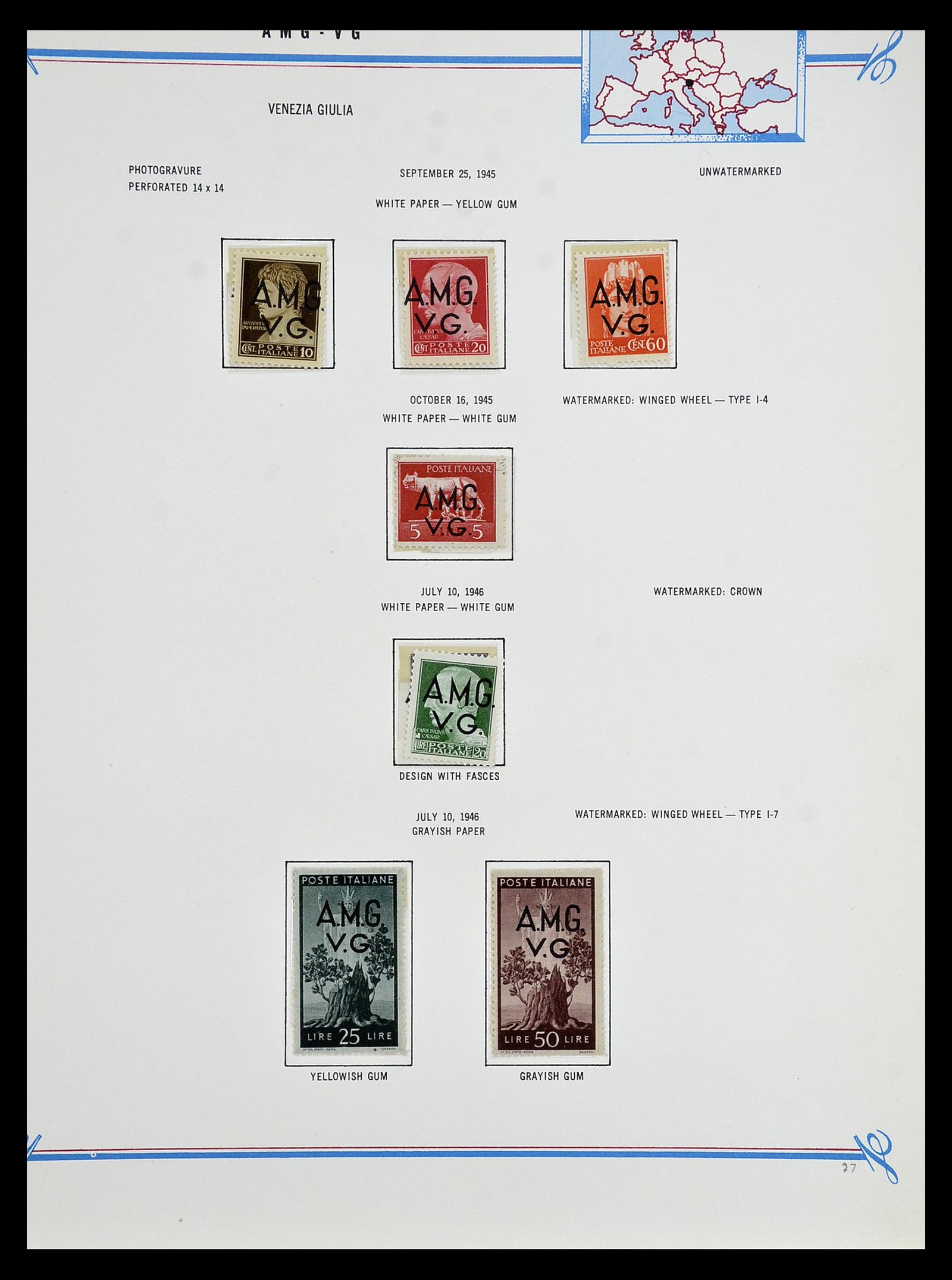 35109 003 - Postzegelverzameling 35109 AMG 1943-1952.