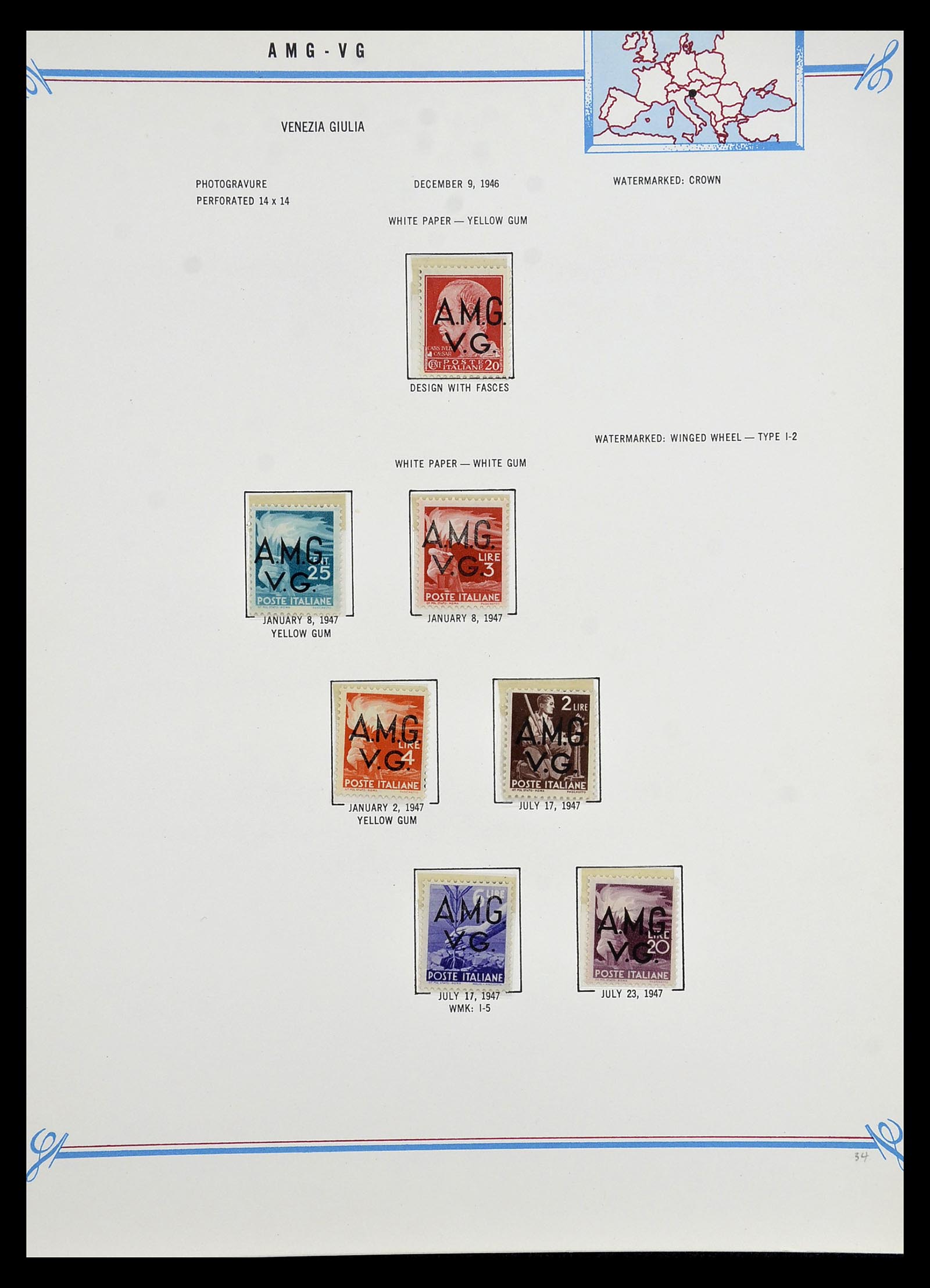 35109 006 - Postzegelverzameling 35109 AMG 1943-1952.