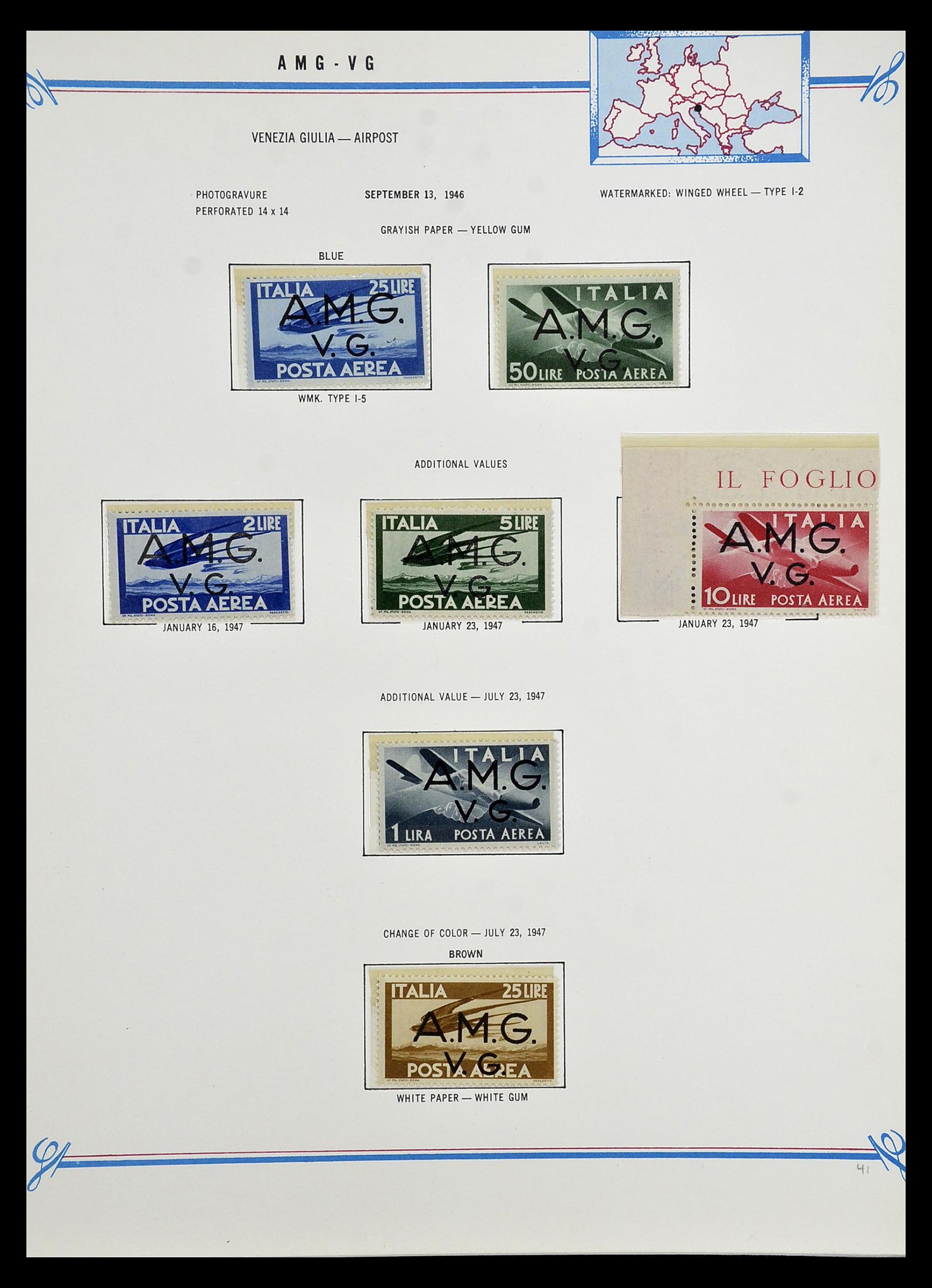35109 007 - Postzegelverzameling 35109 AMG 1943-1952.