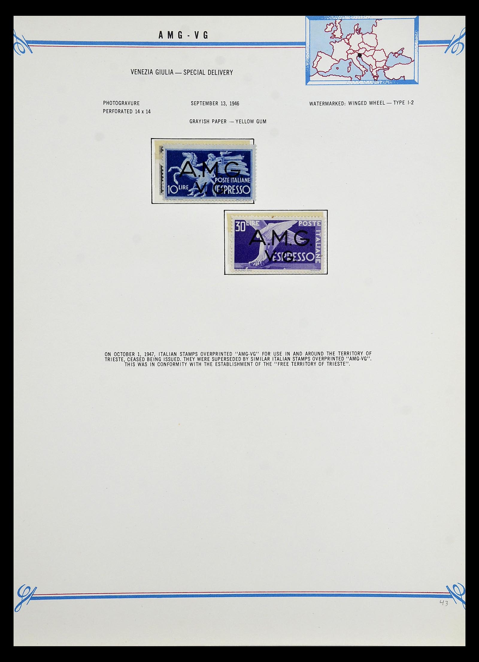 35109 008 - Postzegelverzameling 35109 AMG 1943-1952.