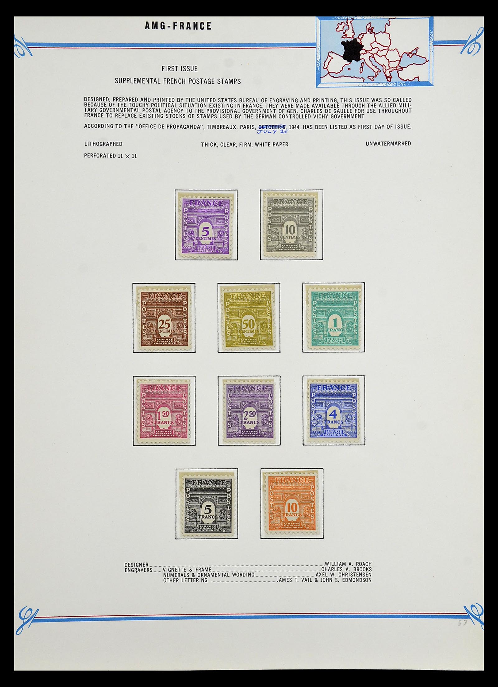35109 009 - Postzegelverzameling 35109 AMG 1943-1952.
