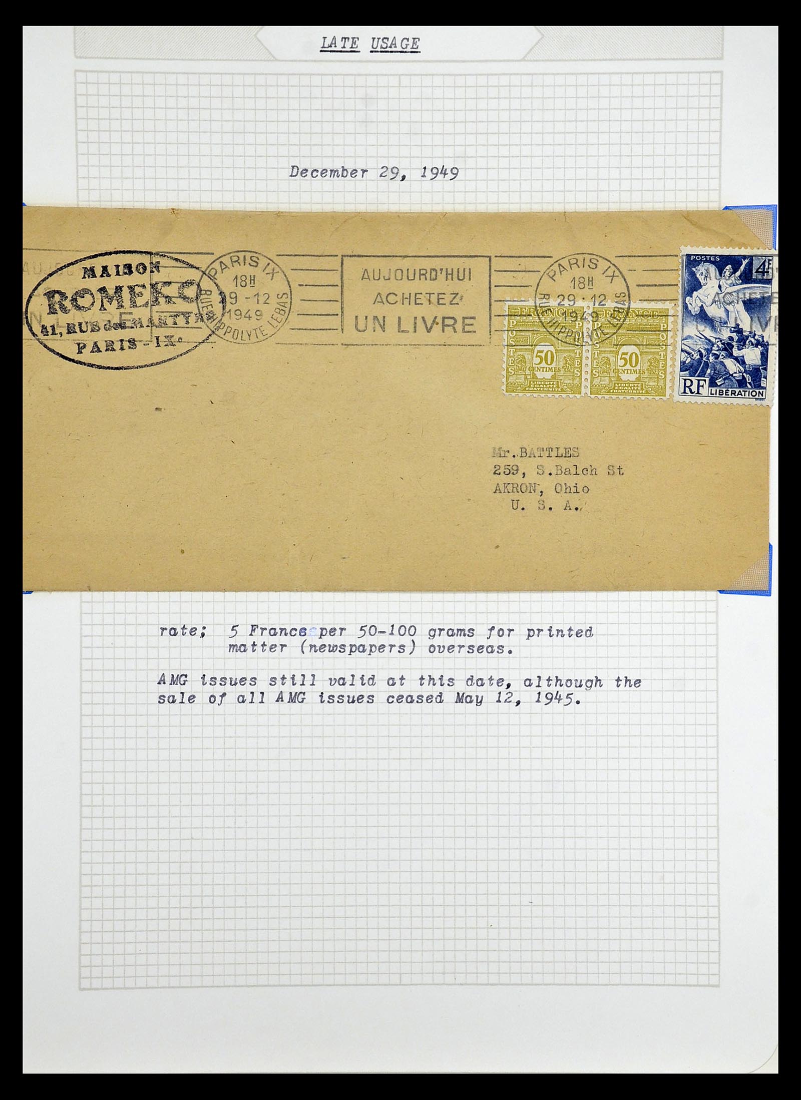 35109 010 - Postzegelverzameling 35109 AMG 1943-1952.