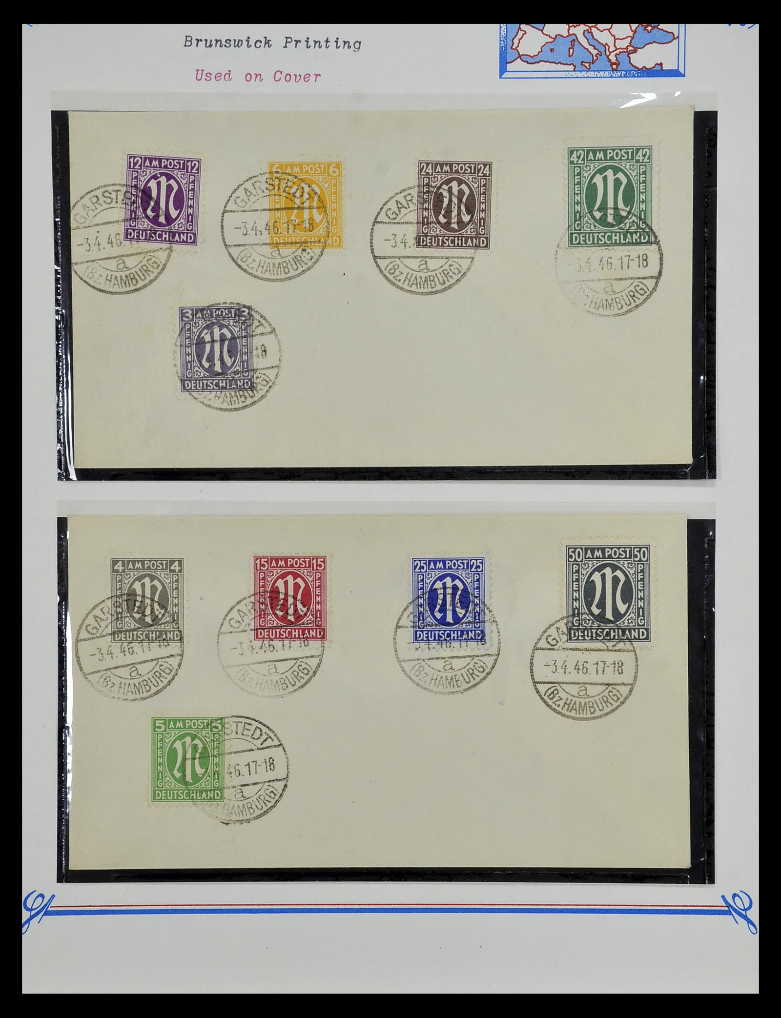 35109 015 - Postzegelverzameling 35109 AMG 1943-1952.