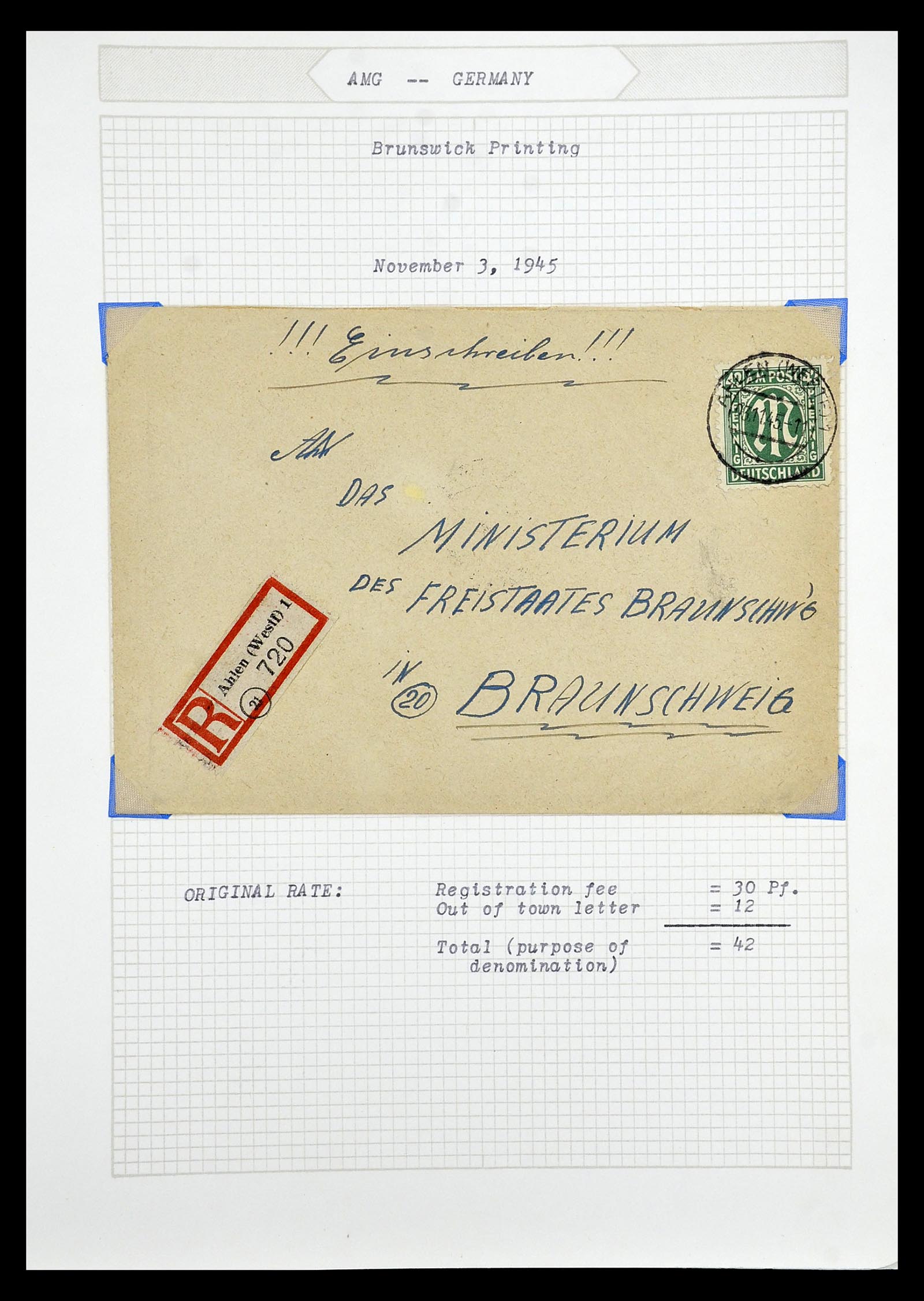 35109 017 - Postzegelverzameling 35109 AMG 1943-1952.