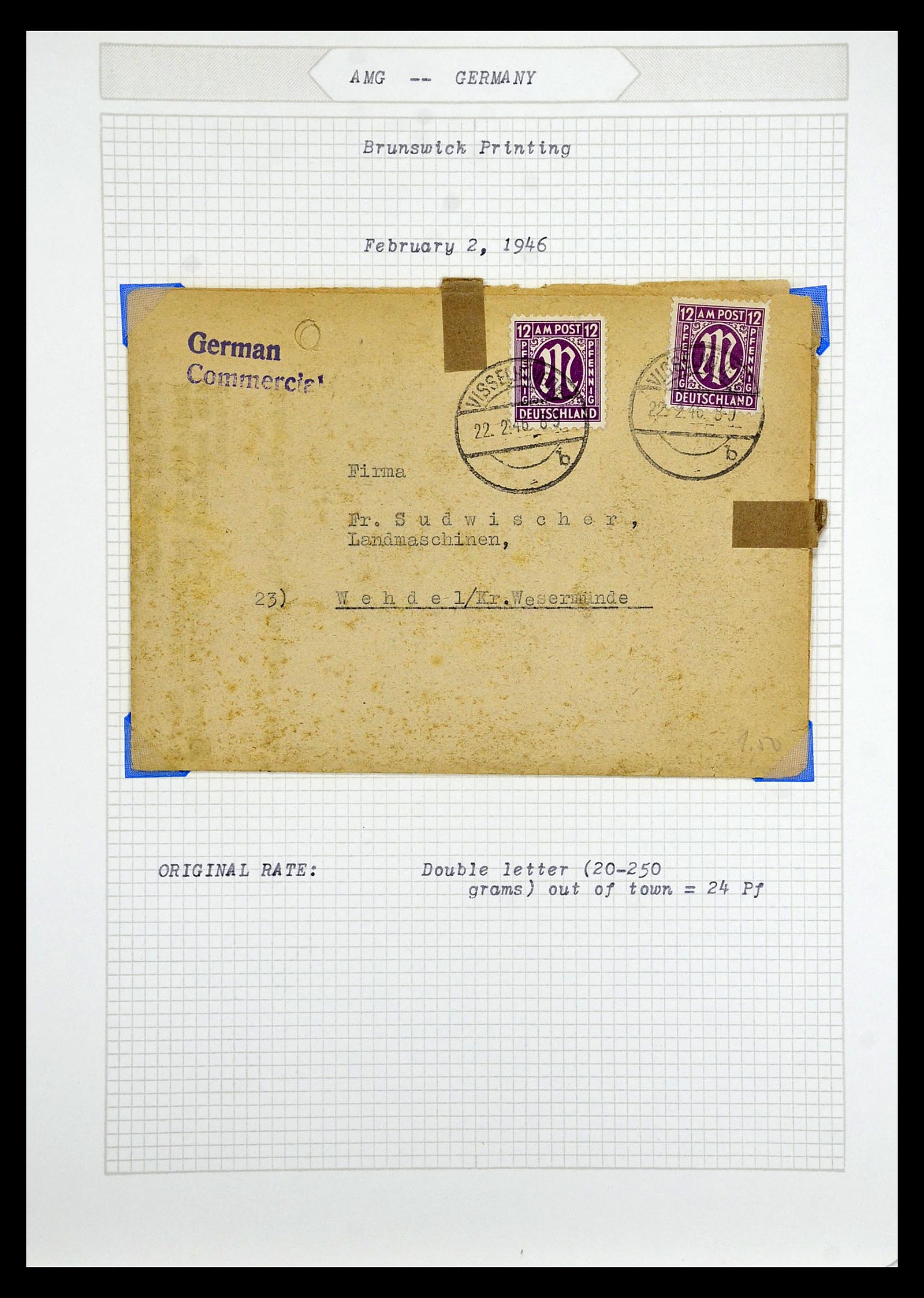 35109 018 - Postzegelverzameling 35109 AMG 1943-1952.
