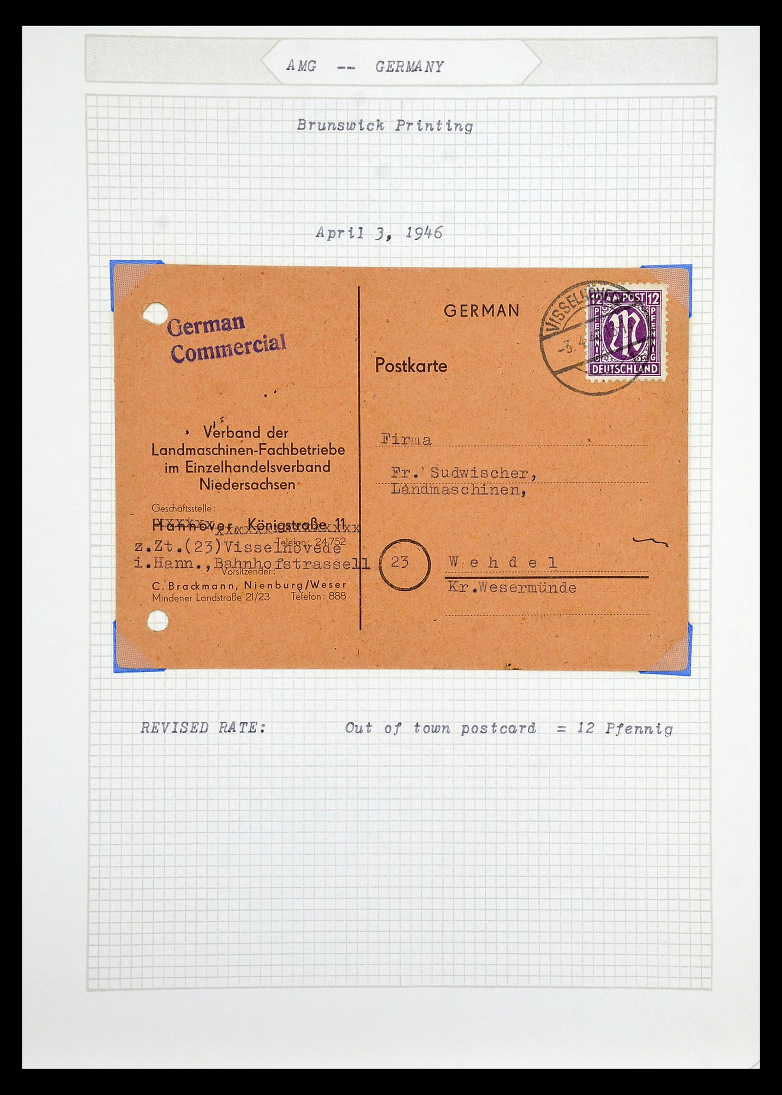 35109 019 - Postzegelverzameling 35109 AMG 1943-1952.