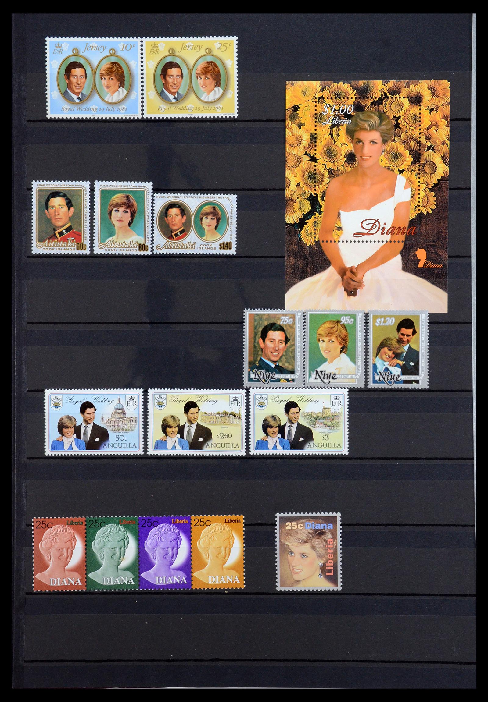 35210 130 - Postzegelverzameling 35210 Charles & Diana 1981-1997.