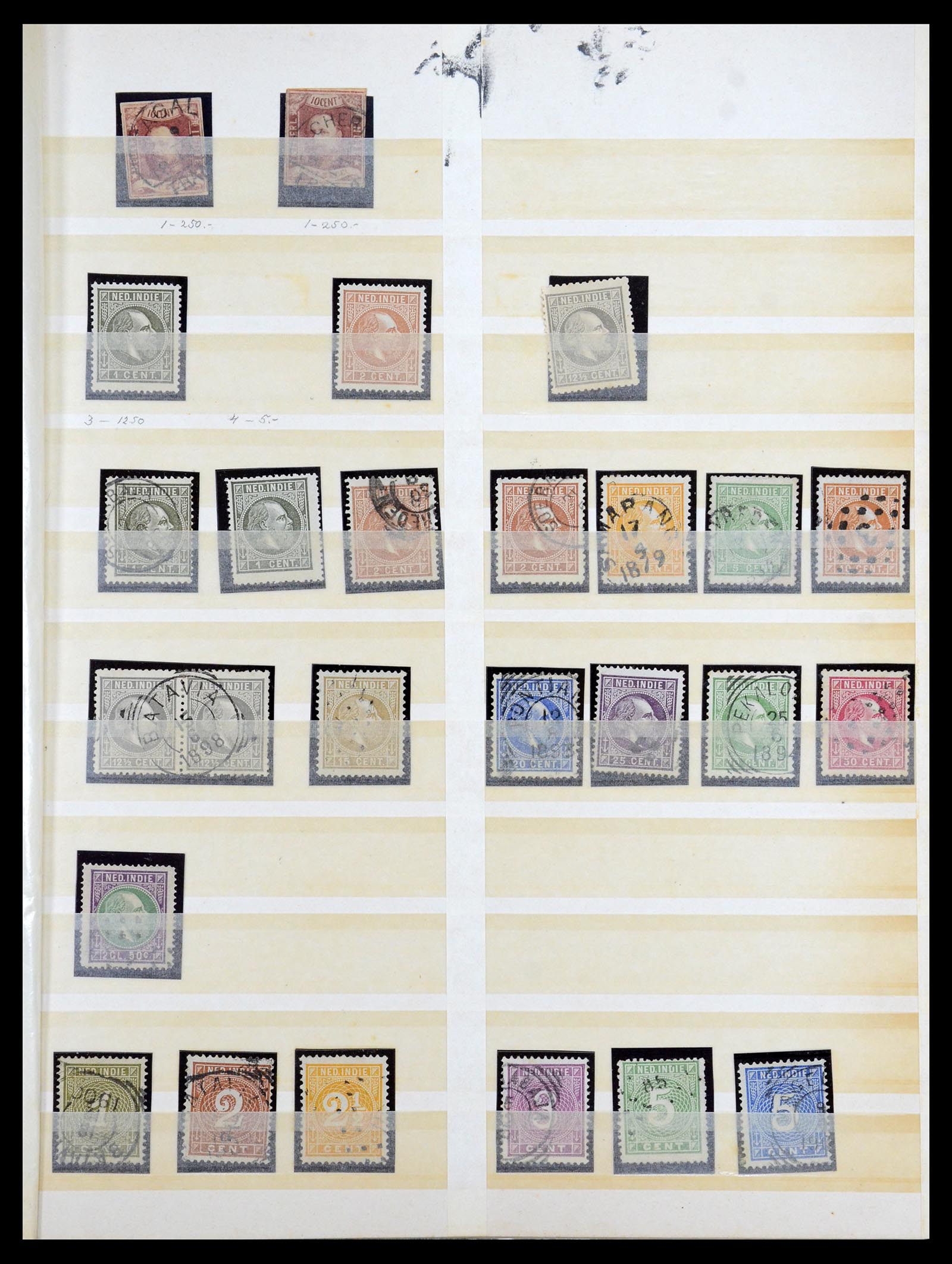 35228 001 - Stamp Collection 35228 Dutch east Indies cancels 1864-1935.