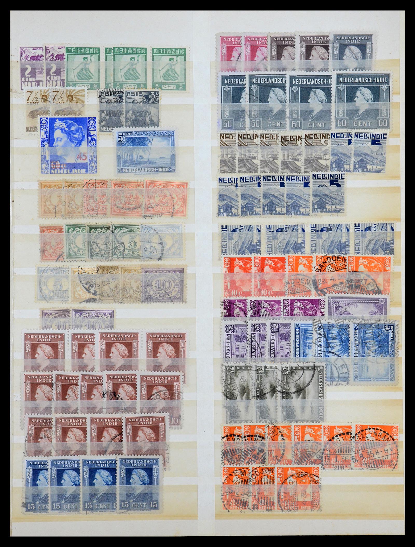 35228 009 - Stamp Collection 35228 Dutch east Indies cancels 1864-1935.