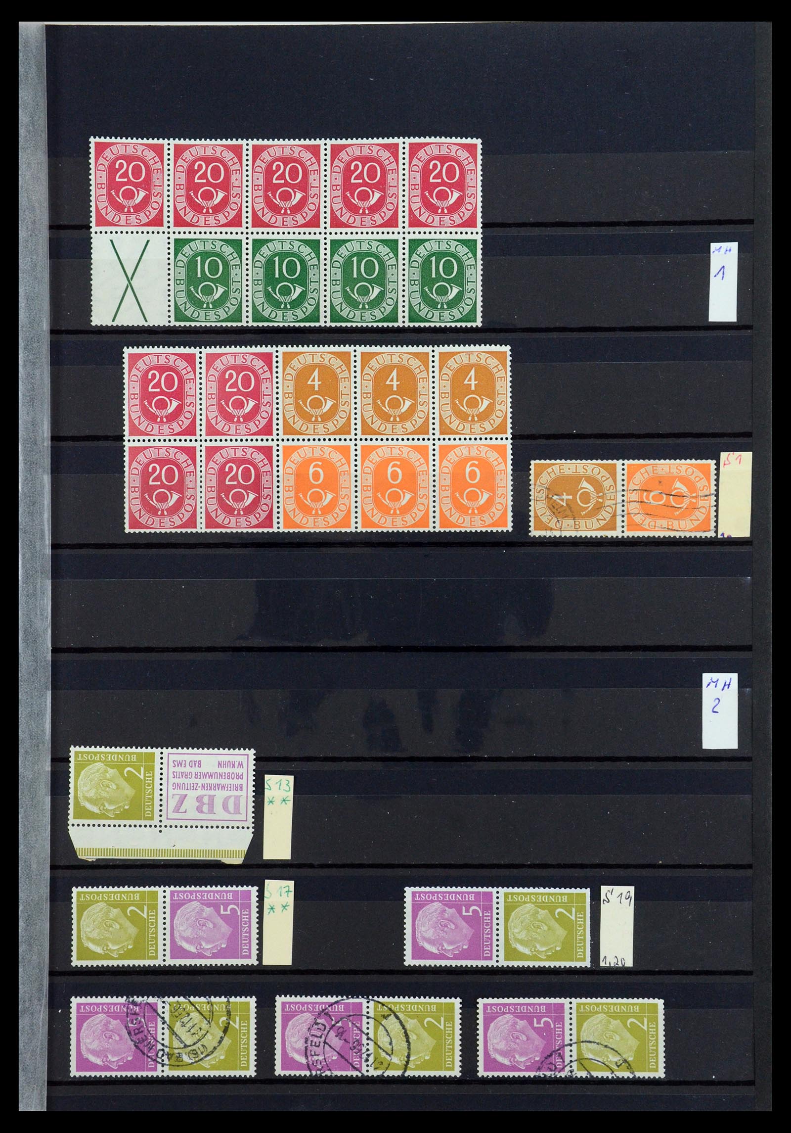 35356 001 - Postzegelverzameling 35356 Bundespost postzegelboekjes en combinaties