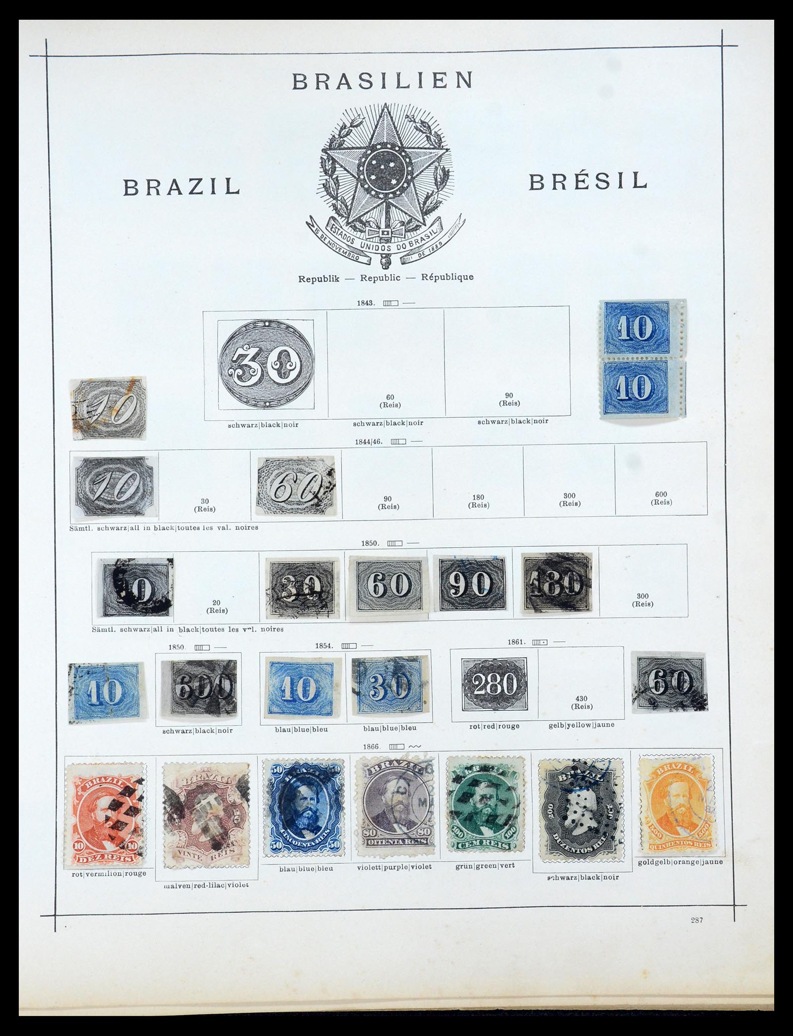 35362 001 - Stamp Collection 35362 Brazil 1844-1930.