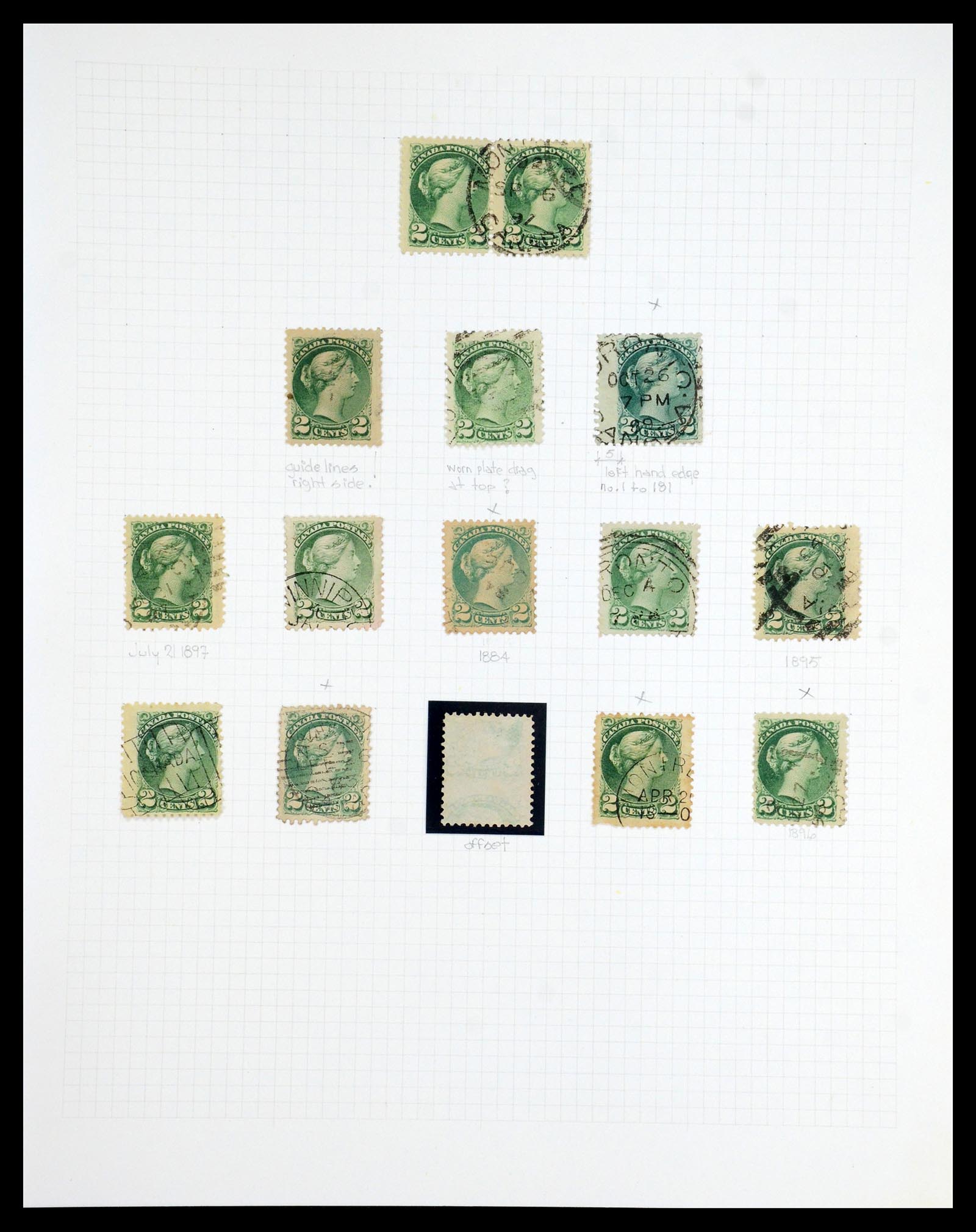 35375 011 - Postzegelverzameling 35375 Canada koninginnekopjes 1868-1893.