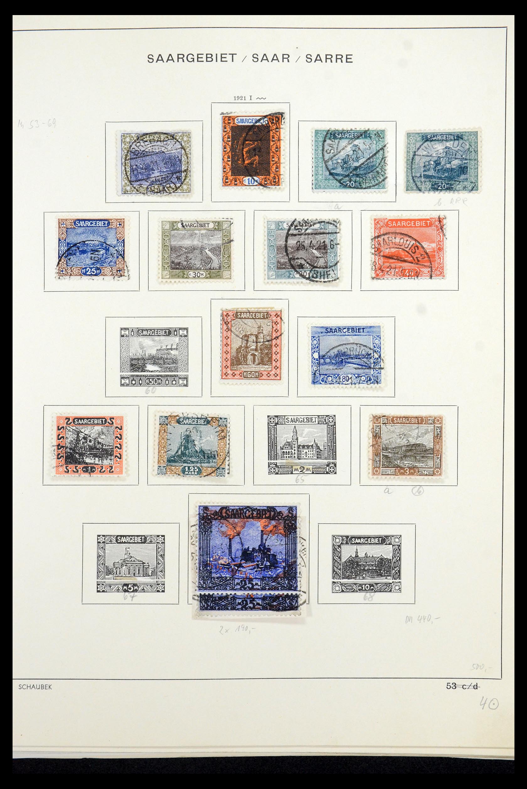 35435 010 - Postzegelverzameling 35435 Saar 1920-1959.