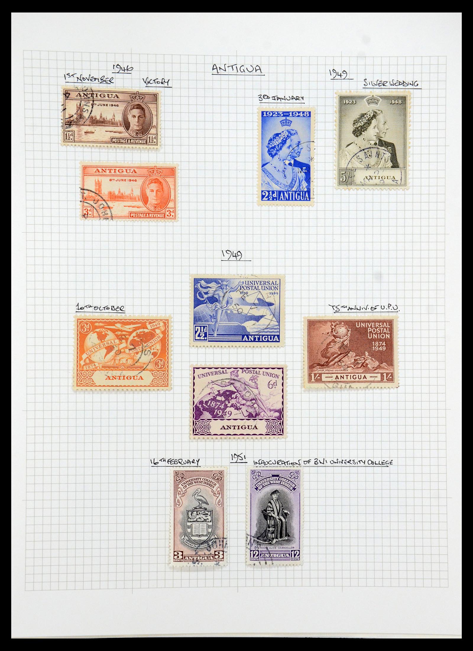 35480 005 - Postzegelverzameling 35480 Engelse koloniën George VI 1936-1953.
