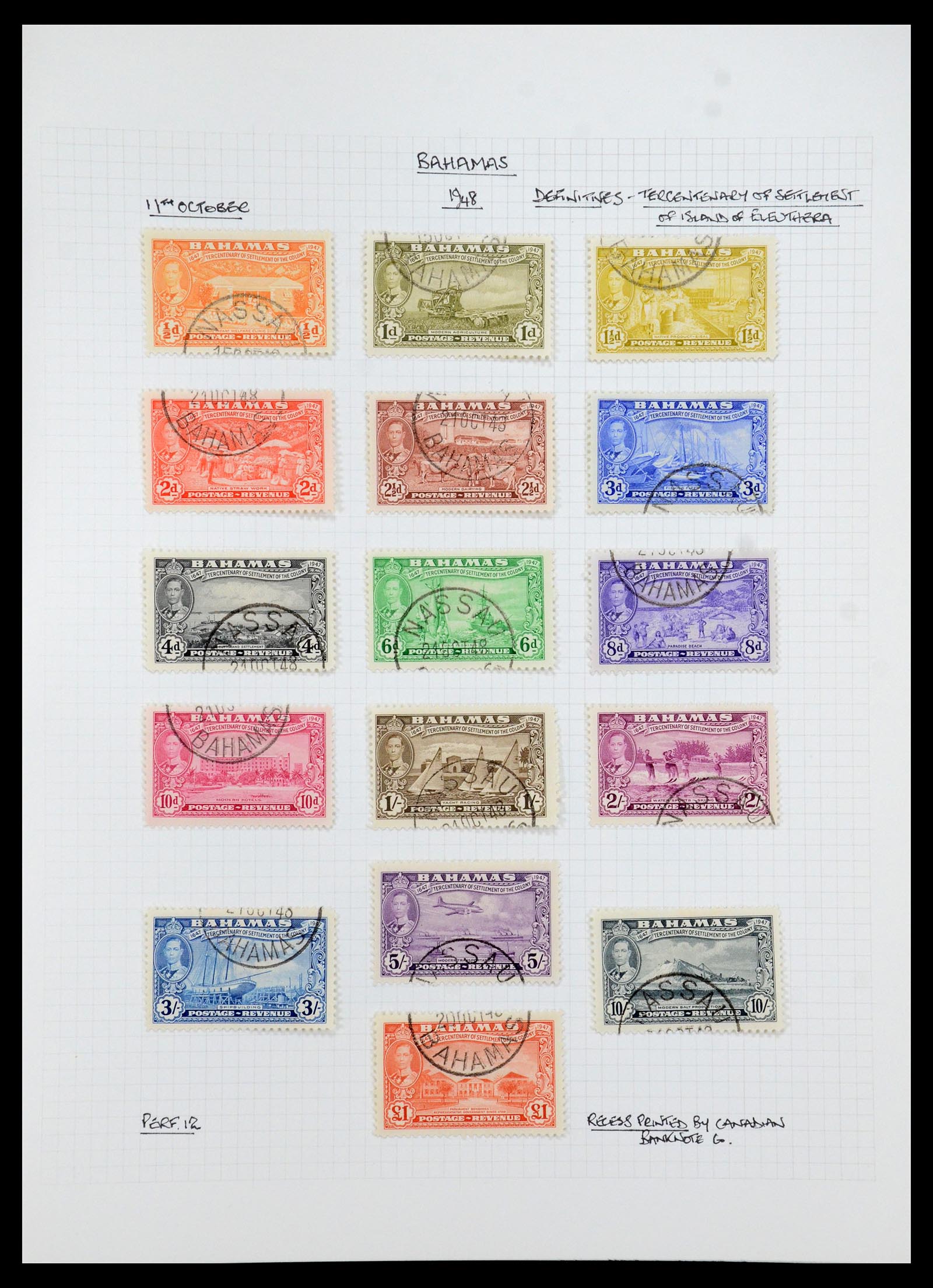 35480 012 - Postzegelverzameling 35480 Engelse koloniën George VI 1936-1953.