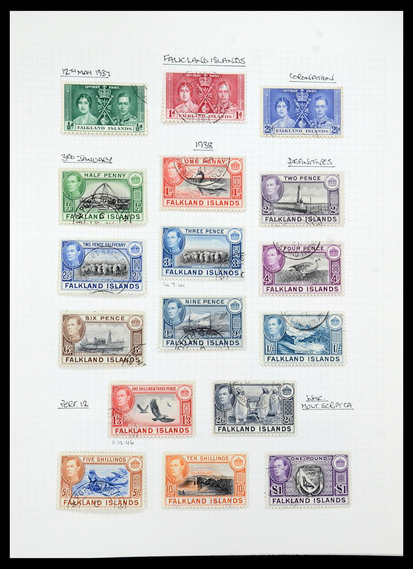 35480 043 - Postzegelverzameling 35480 Engelse koloniën George VI 1936-1953.