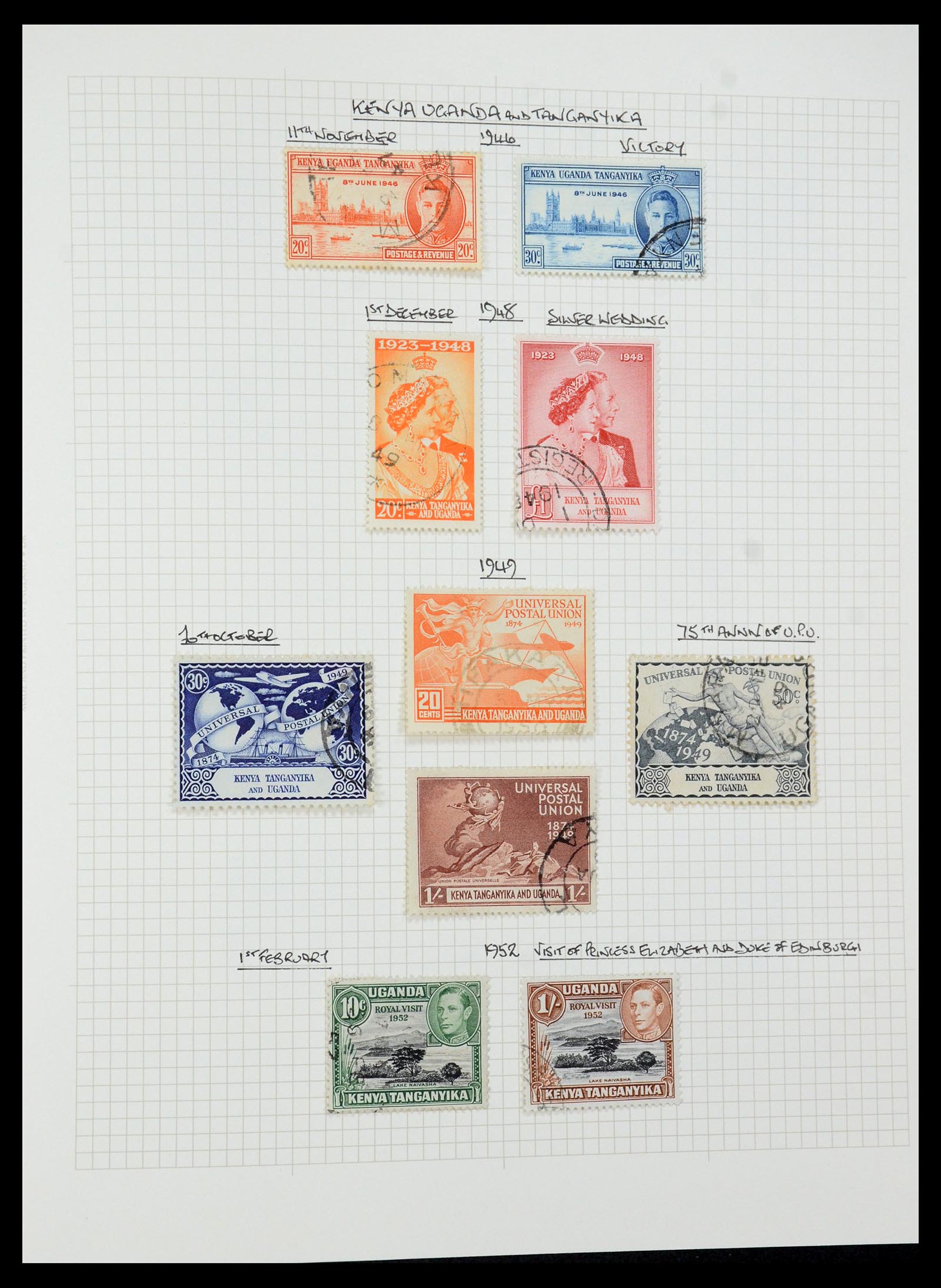35480 072 - Postzegelverzameling 35480 Engelse koloniën George VI 1936-1953.