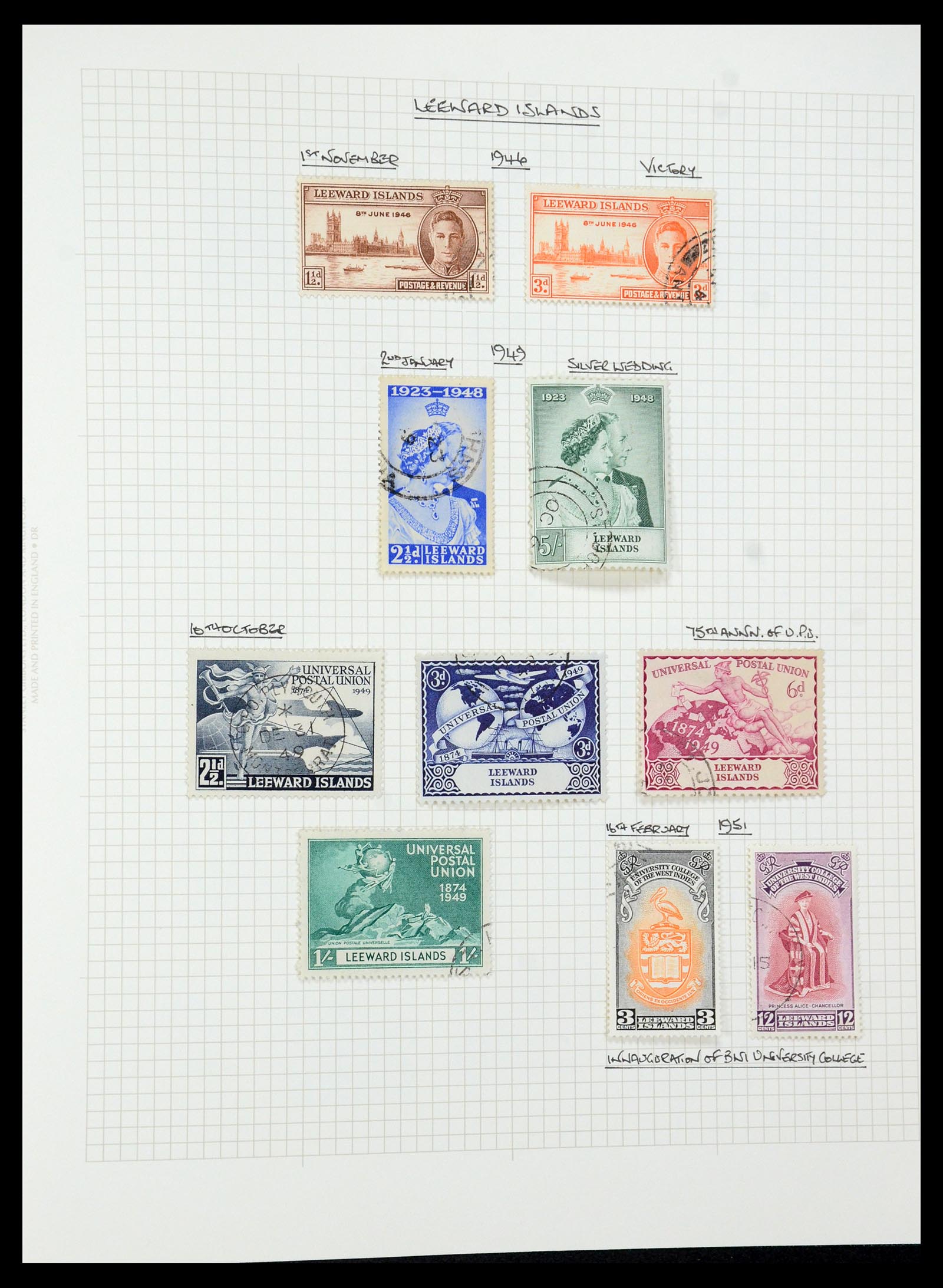 35480 074 - Postzegelverzameling 35480 Engelse koloniën George VI 1936-1953.