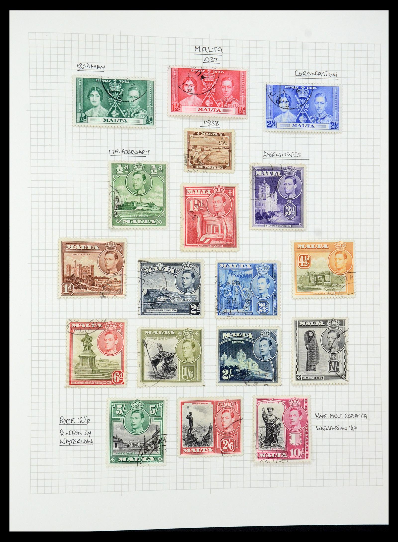 35480 075 - Postzegelverzameling 35480 Engelse koloniën George VI 1936-1953.