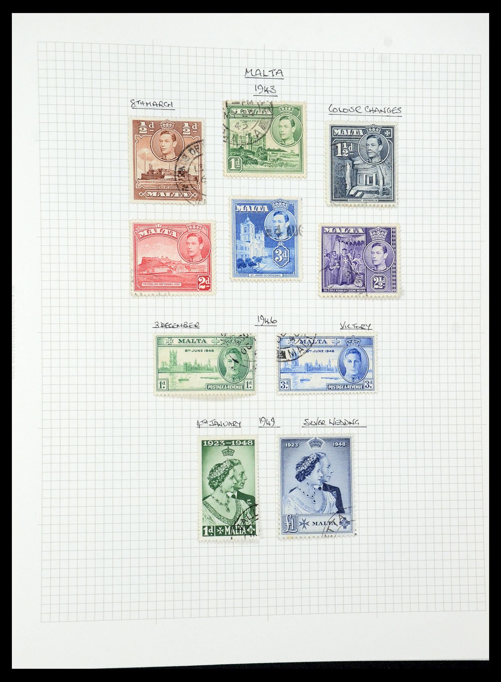 35480 076 - Postzegelverzameling 35480 Engelse koloniën George VI 1936-1953.