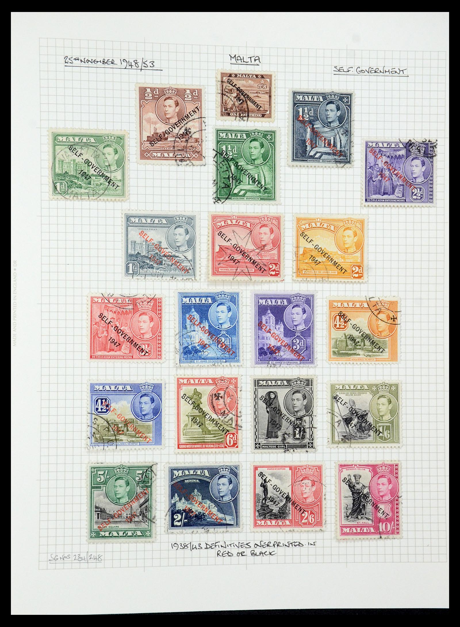 35480 077 - Postzegelverzameling 35480 Engelse koloniën George VI 1936-1953.