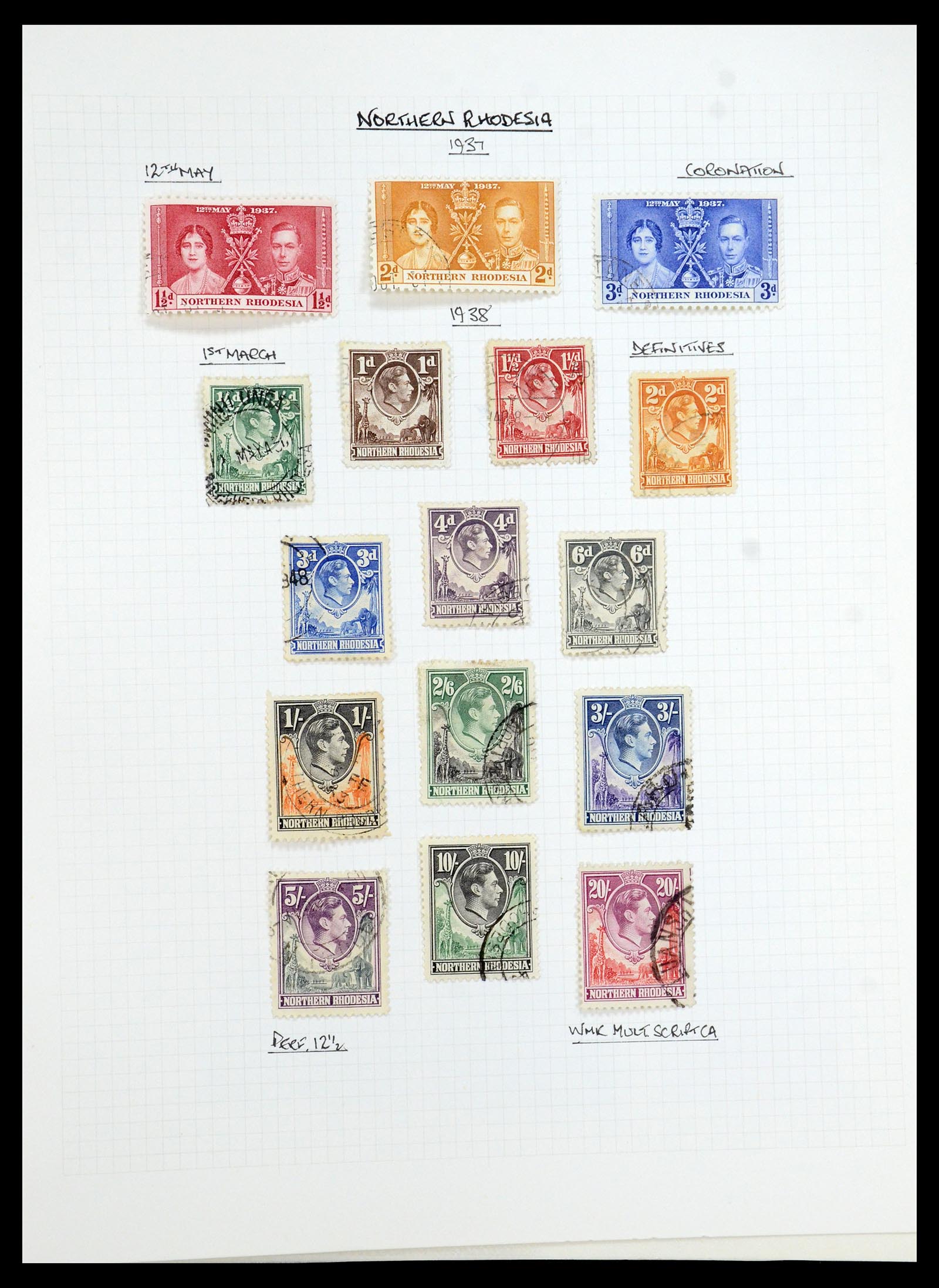 35480 091 - Postzegelverzameling 35480 Engelse koloniën George VI 1936-1953.