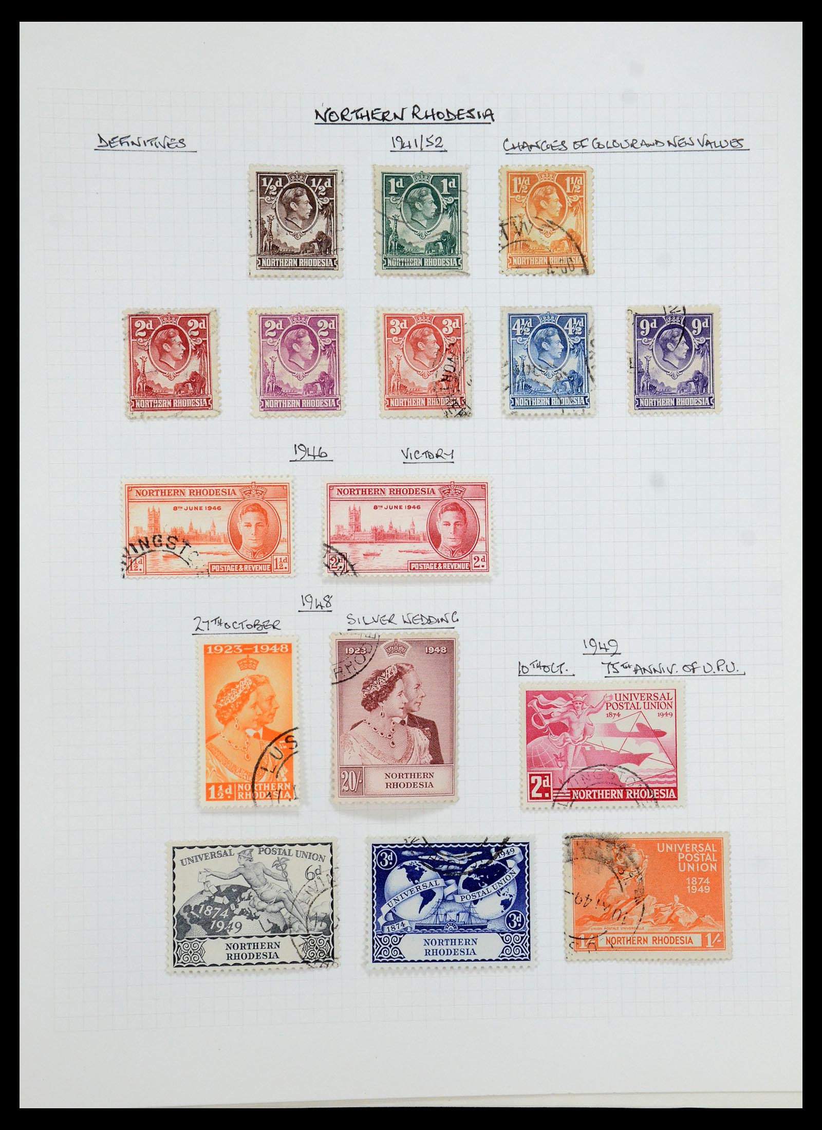 35480 092 - Postzegelverzameling 35480 Engelse koloniën George VI 1936-1953.