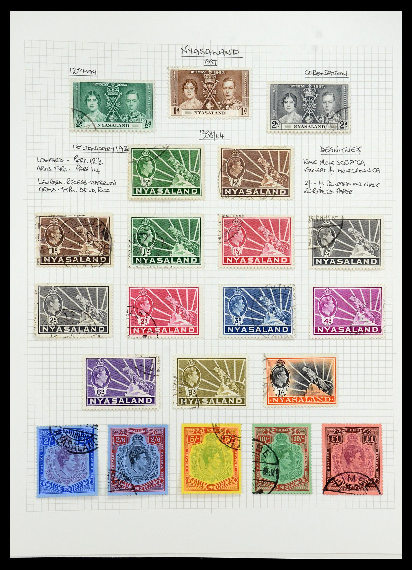 35480 093 - Postzegelverzameling 35480 Engelse koloniën George VI 1936-1953.