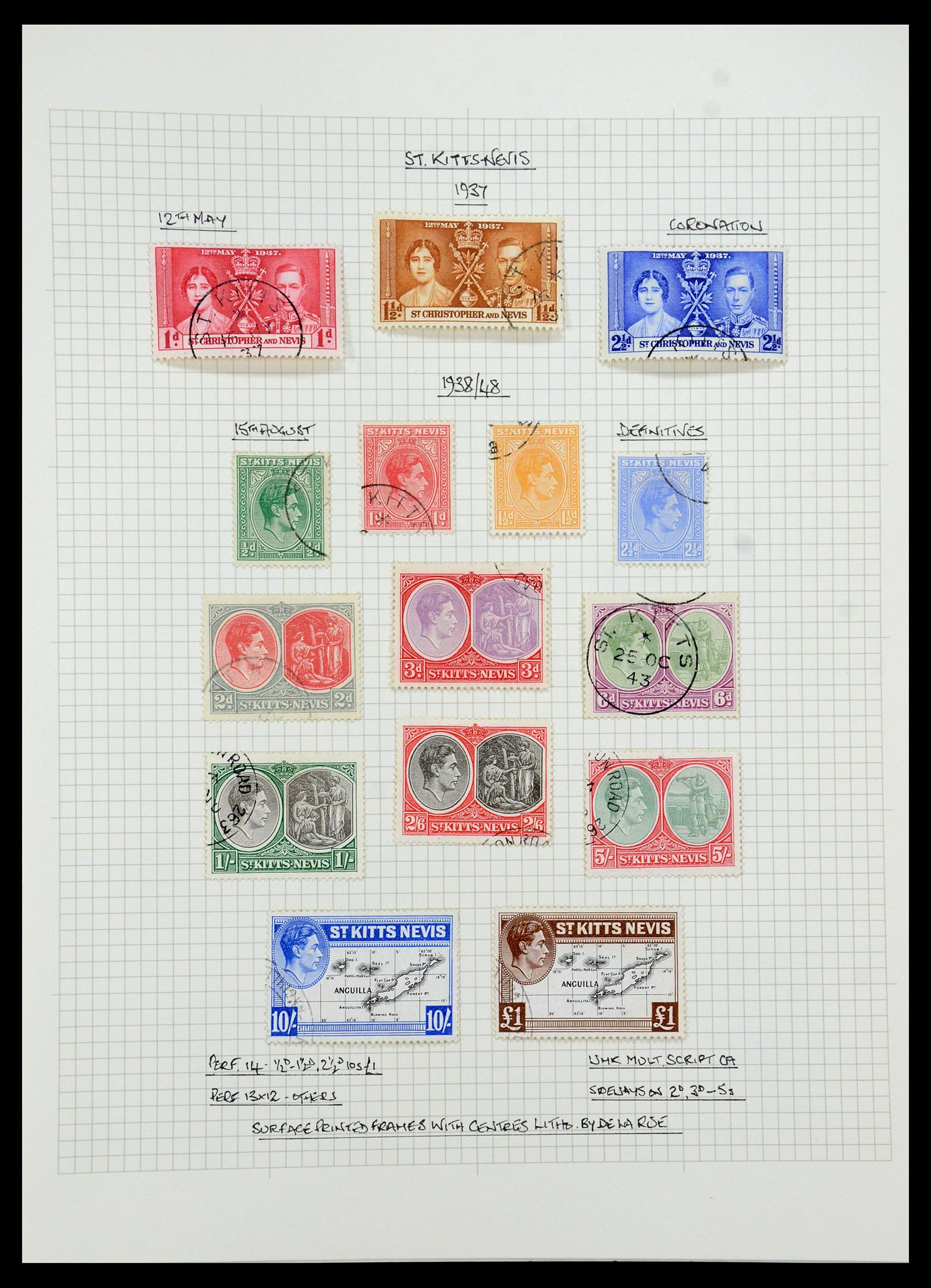 35480 098 - Postzegelverzameling 35480 Engelse koloniën George VI 1936-1953.