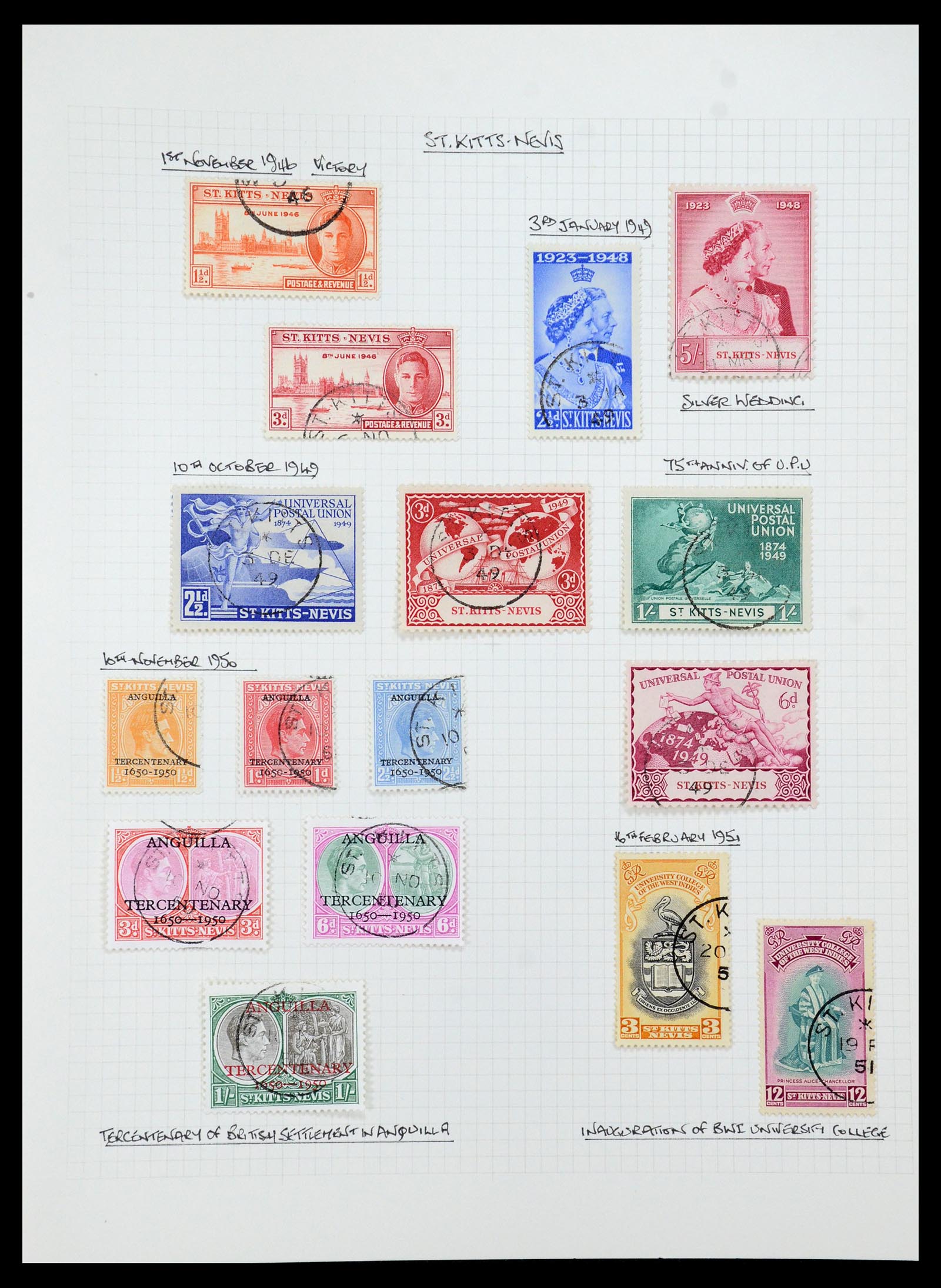 35480 099 - Postzegelverzameling 35480 Engelse koloniën George VI 1936-1953.