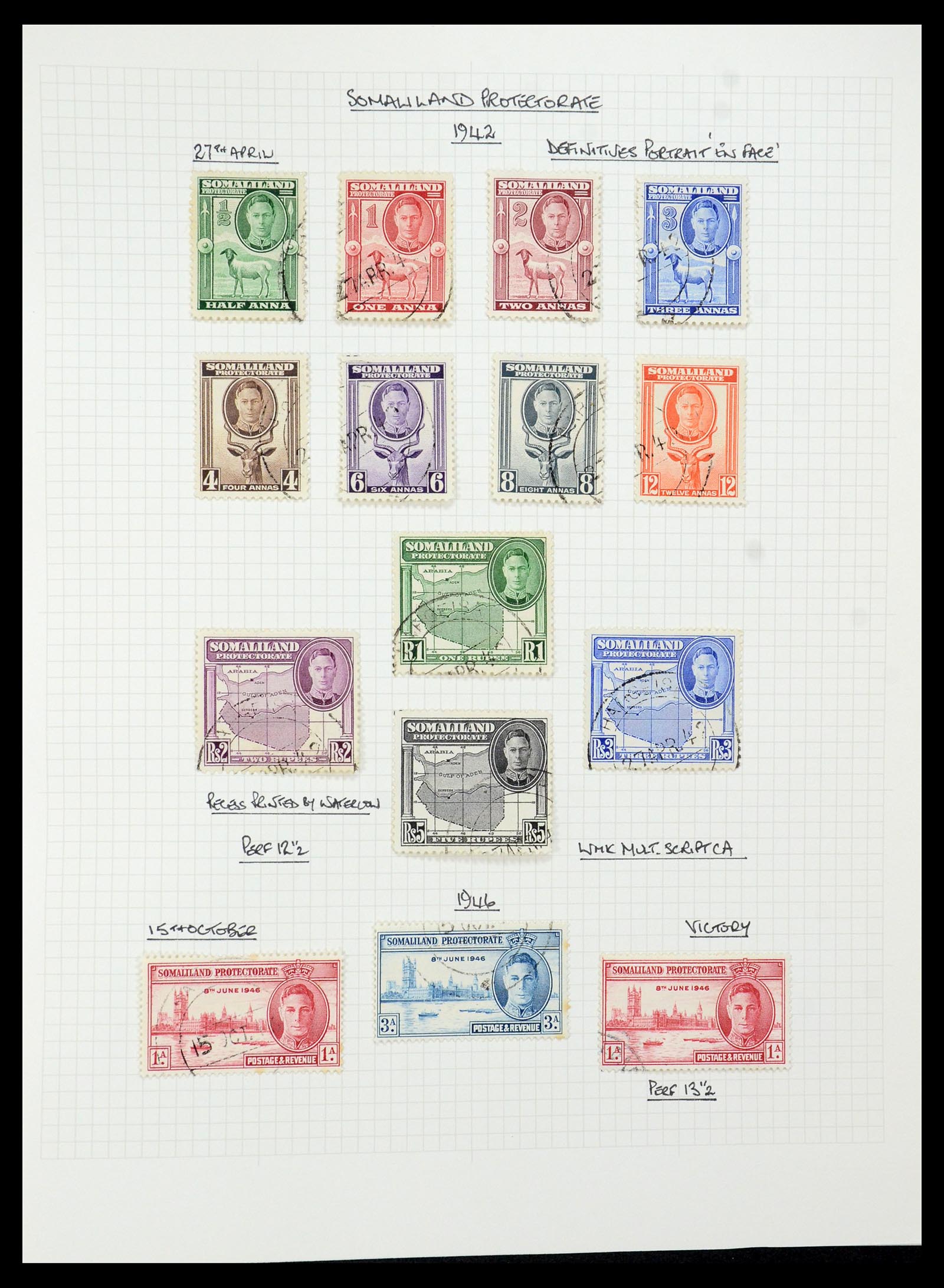 35480 125 - Postzegelverzameling 35480 Engelse koloniën George VI 1936-1953.
