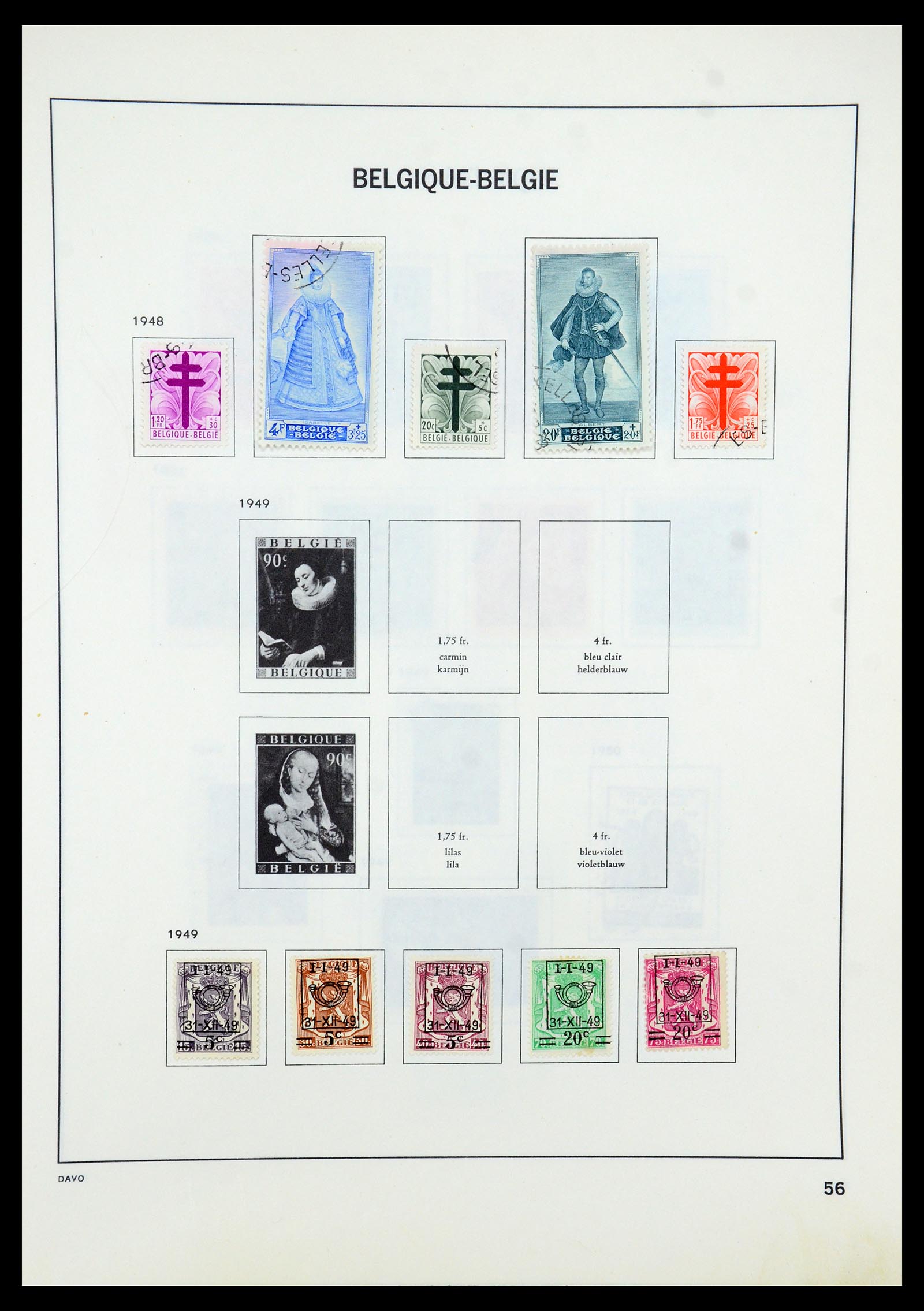 35536 073 - Postzegelverzameling 35536 België 1849-1970.
