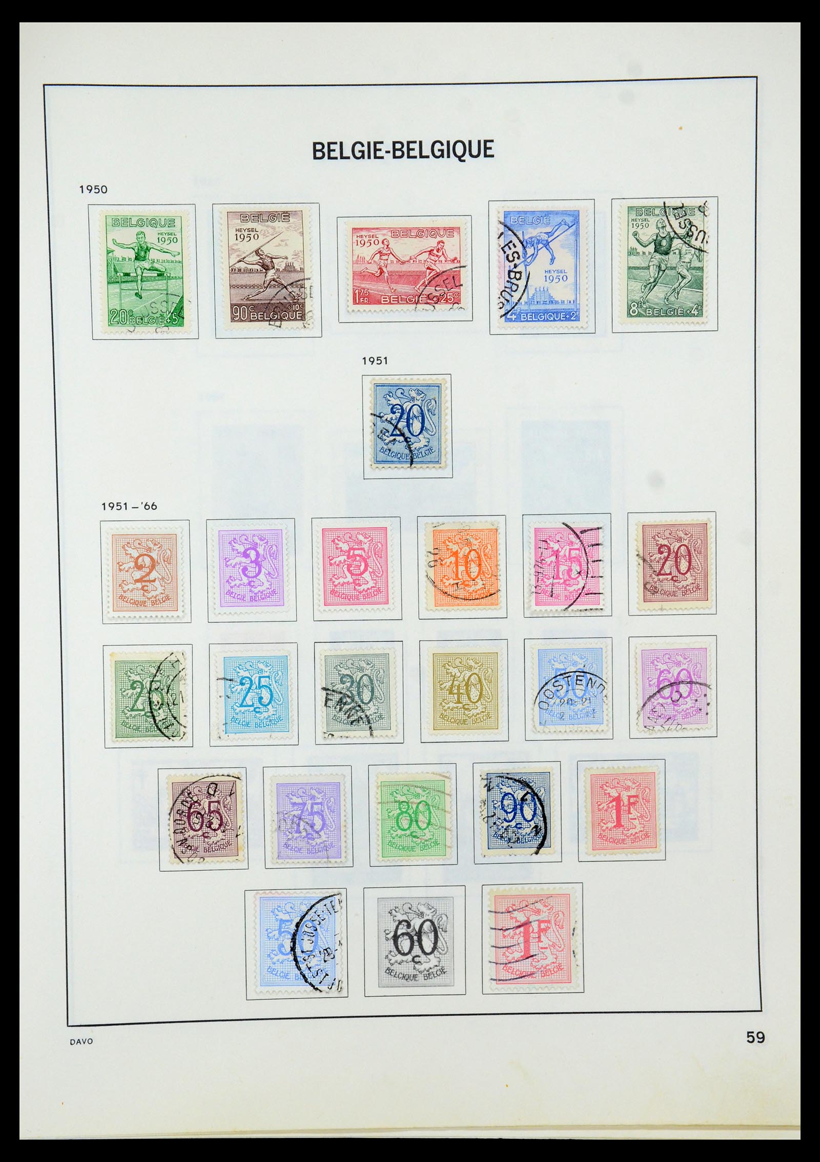 35536 077 - Postzegelverzameling 35536 België 1849-1970.