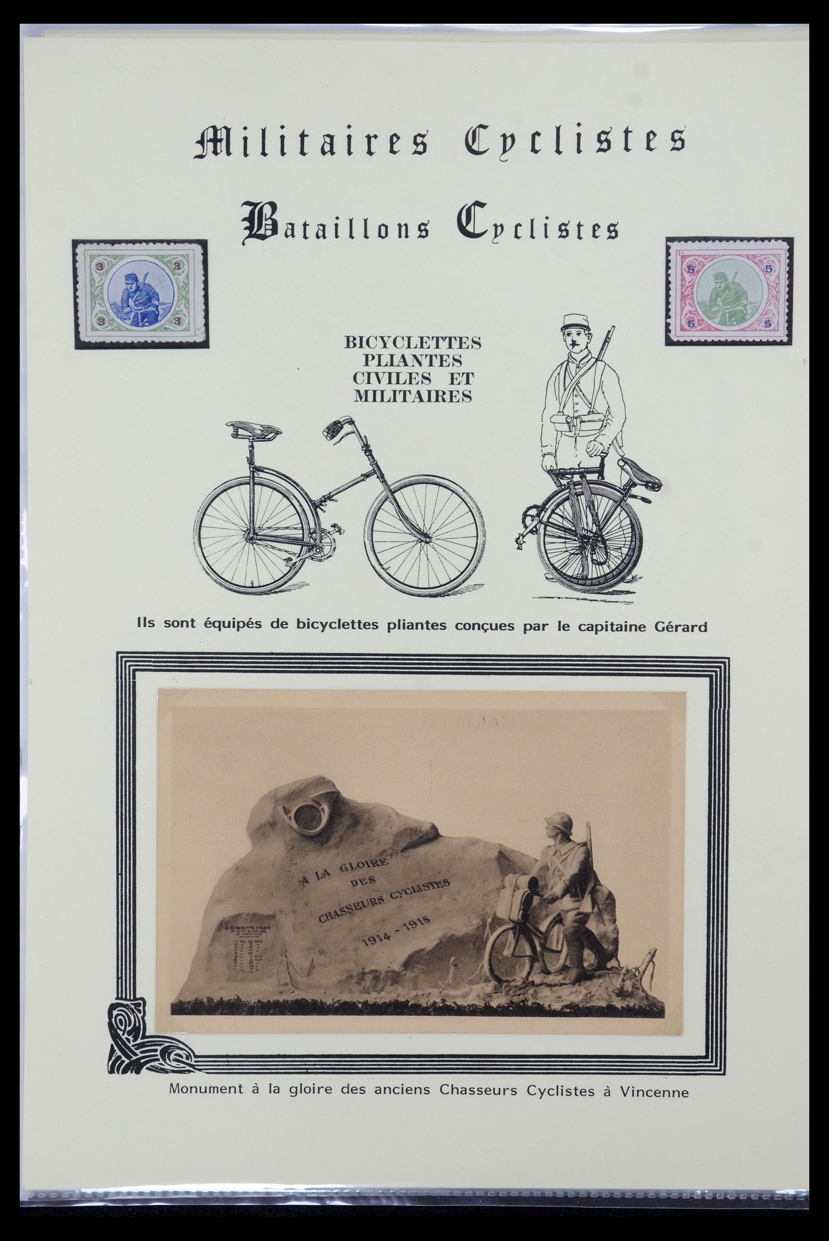 35569 014 - Postzegelverzameling 35569 Motief fietsen 1914-1918.