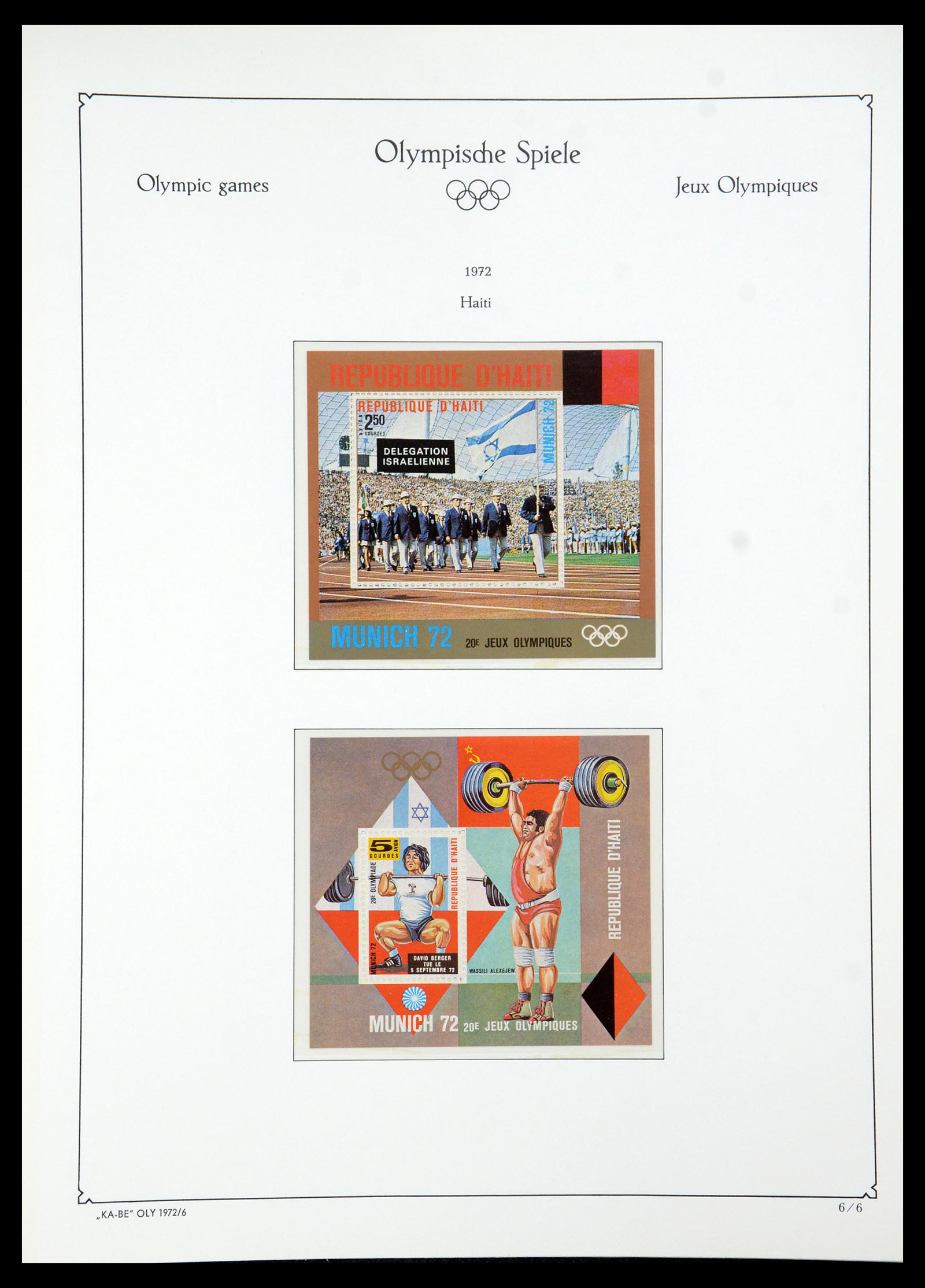 35593 065 - Postzegelverzameling 35593 Olympische Spelen 1972.