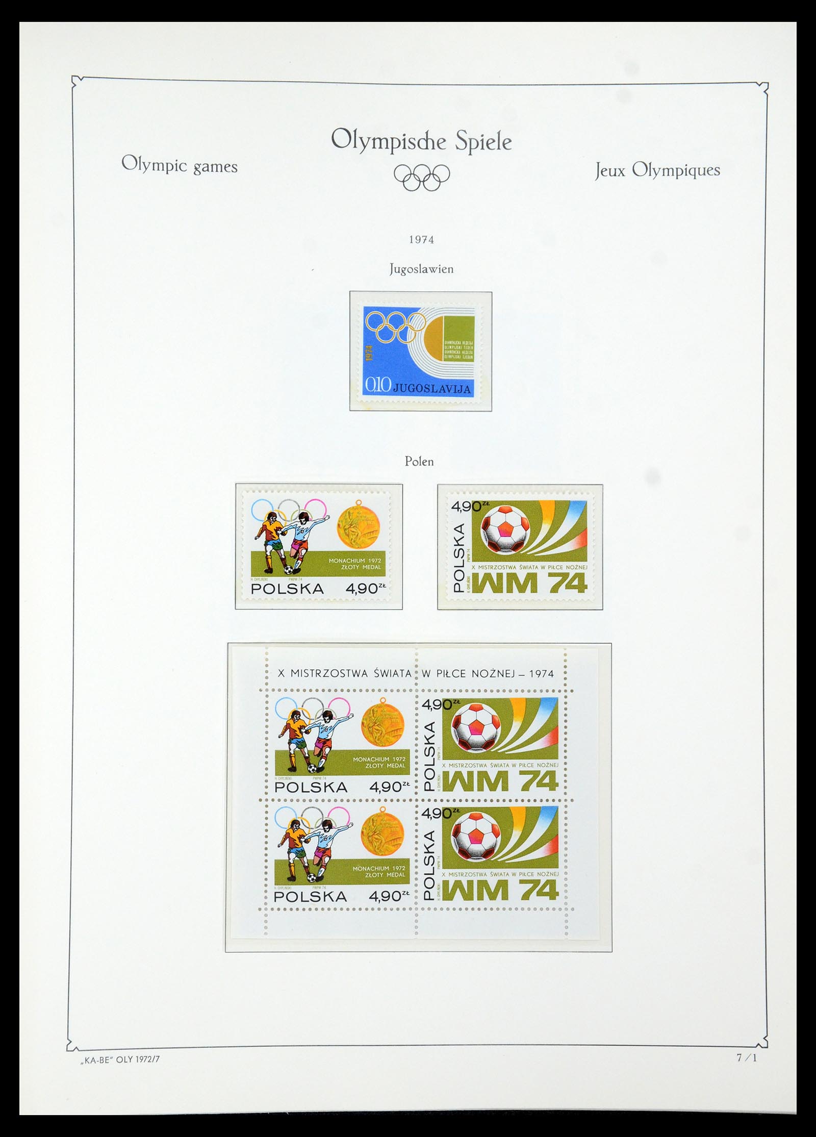 35593 071 - Postzegelverzameling 35593 Olympische Spelen 1972.