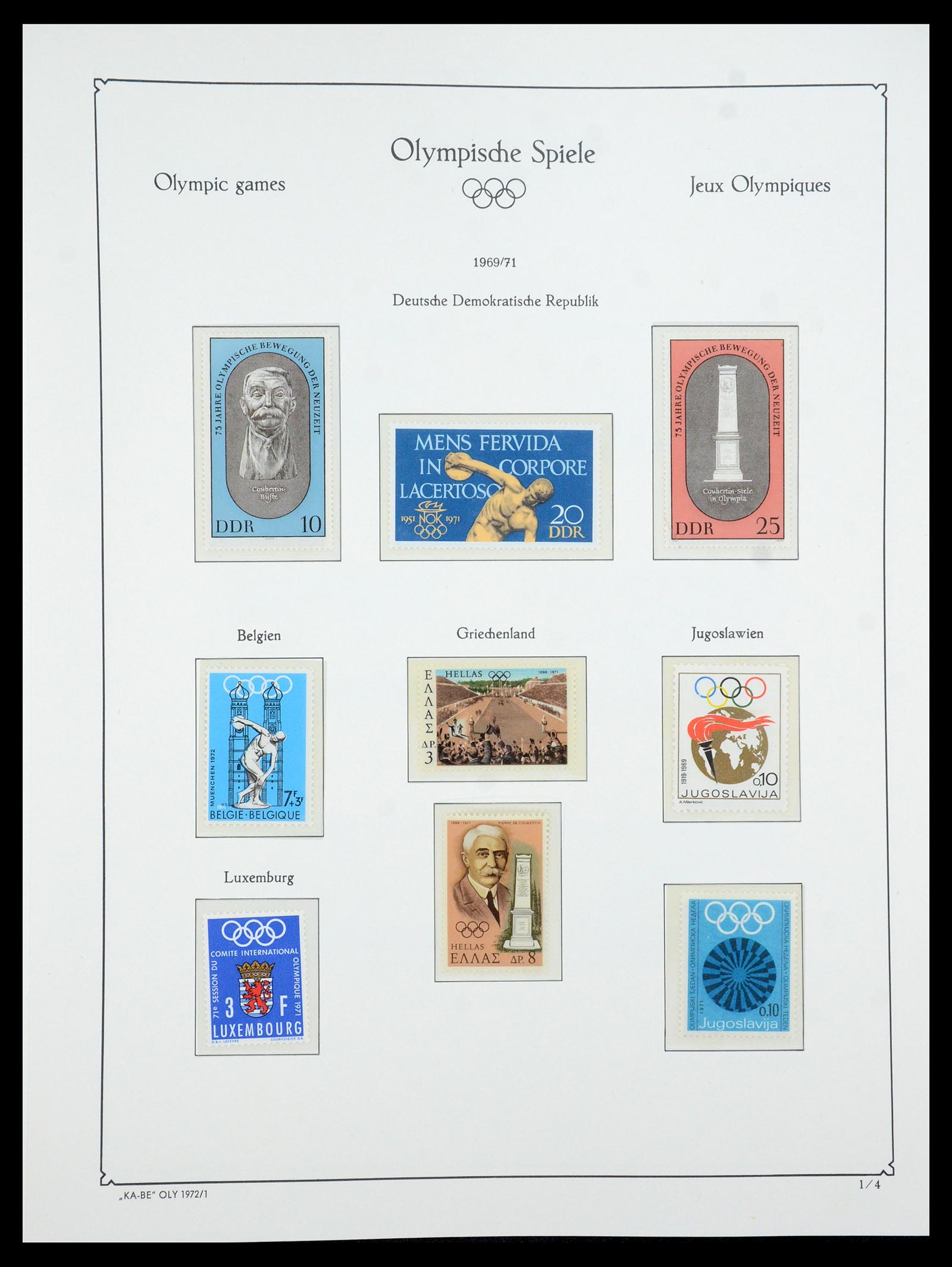 35593 083 - Postzegelverzameling 35593 Olympische Spelen 1972.