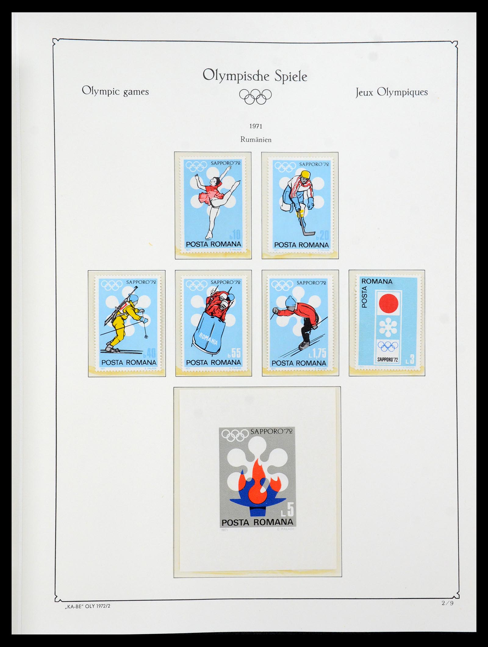 35593 090 - Postzegelverzameling 35593 Olympische Spelen 1972.